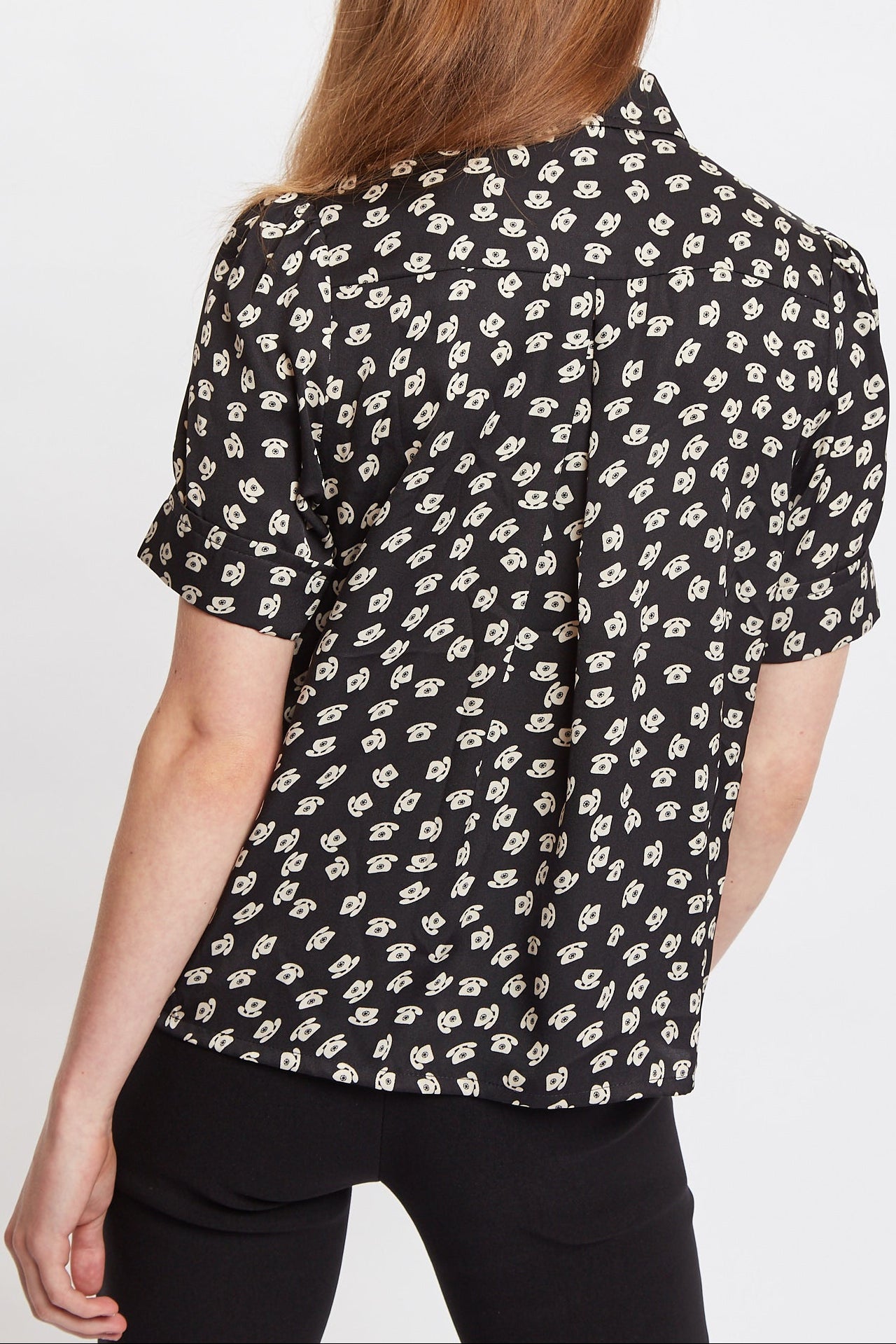 Louche Barclay Call Me Print Short Sleeve Shirt Black