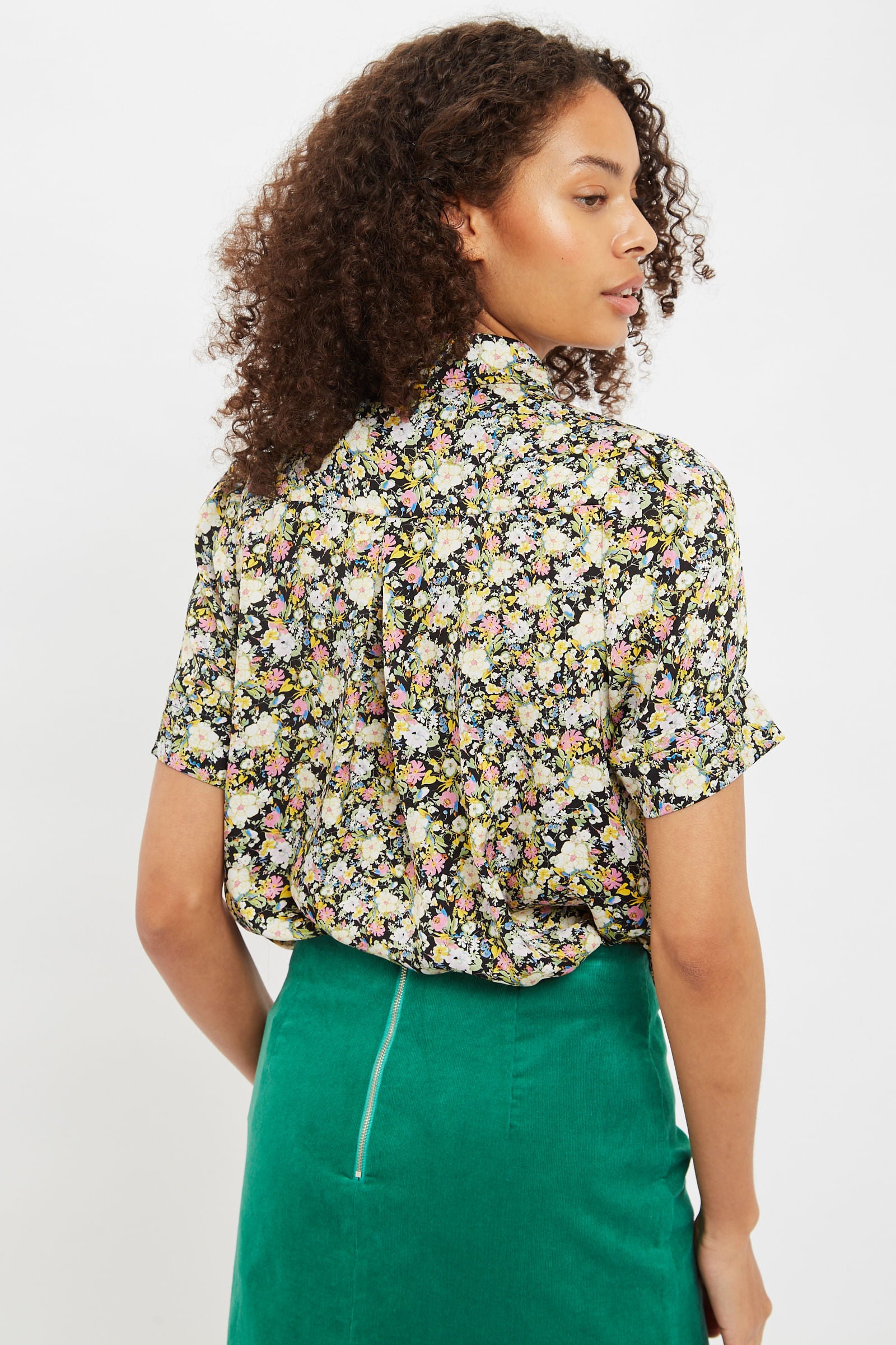 Louche Barclay Petal Parade Print Short Sleeve Blouse