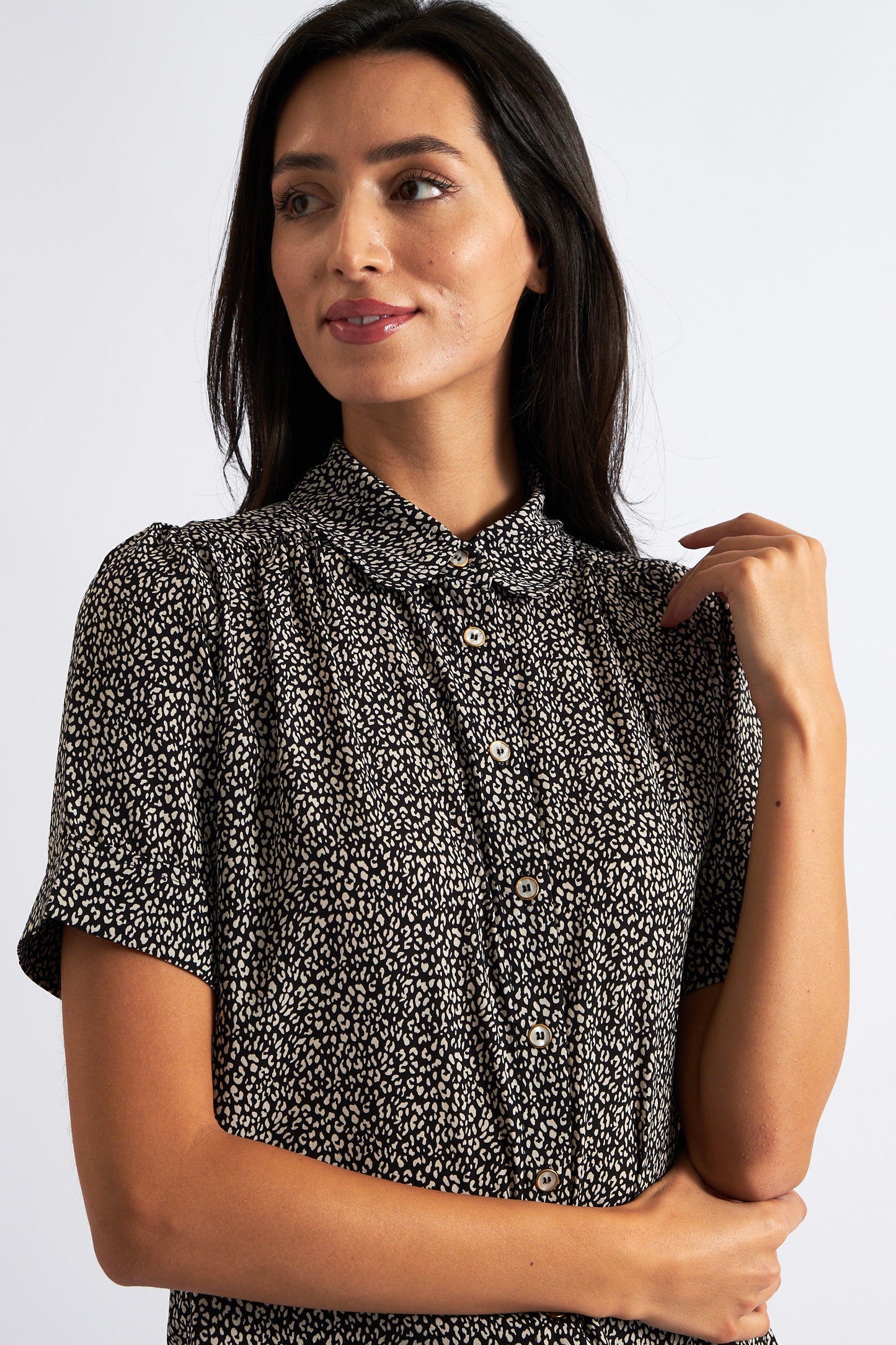 Barclay Leopard Print Short Sleeve Shirt