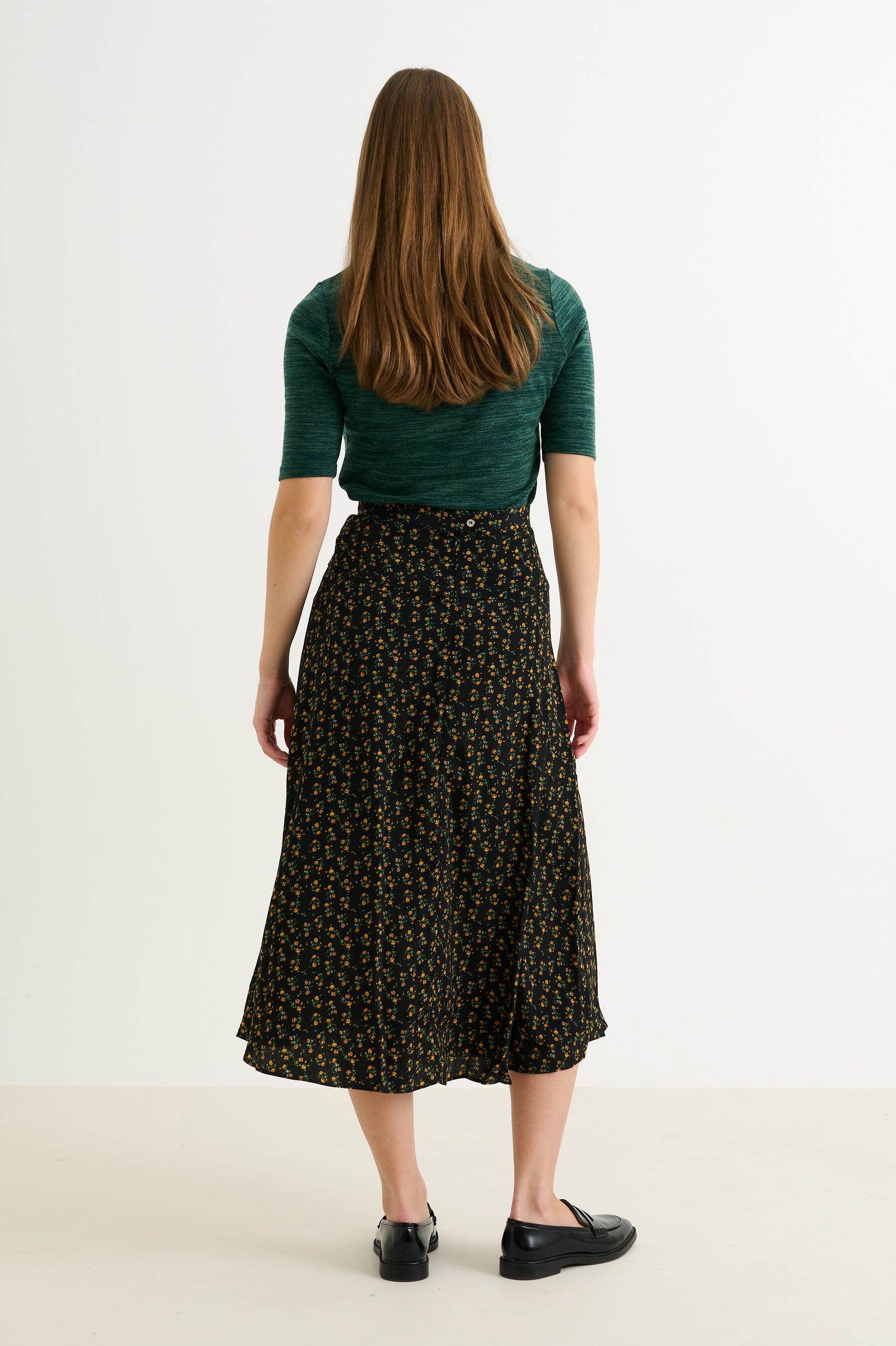 Barney Floral 13 Printed Midi Skirt