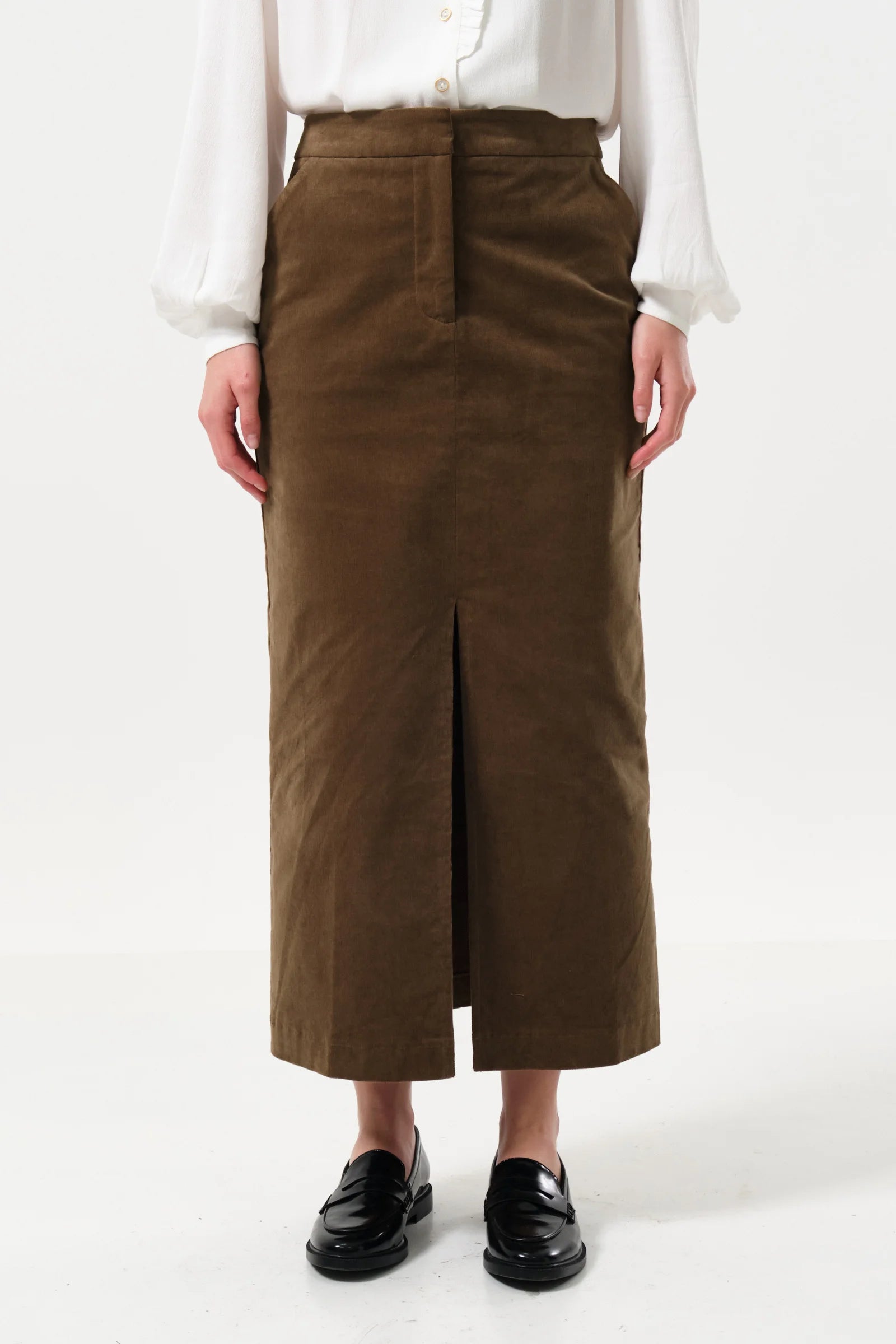 Balthazar Babycord Mole Midi Pencil Skirt