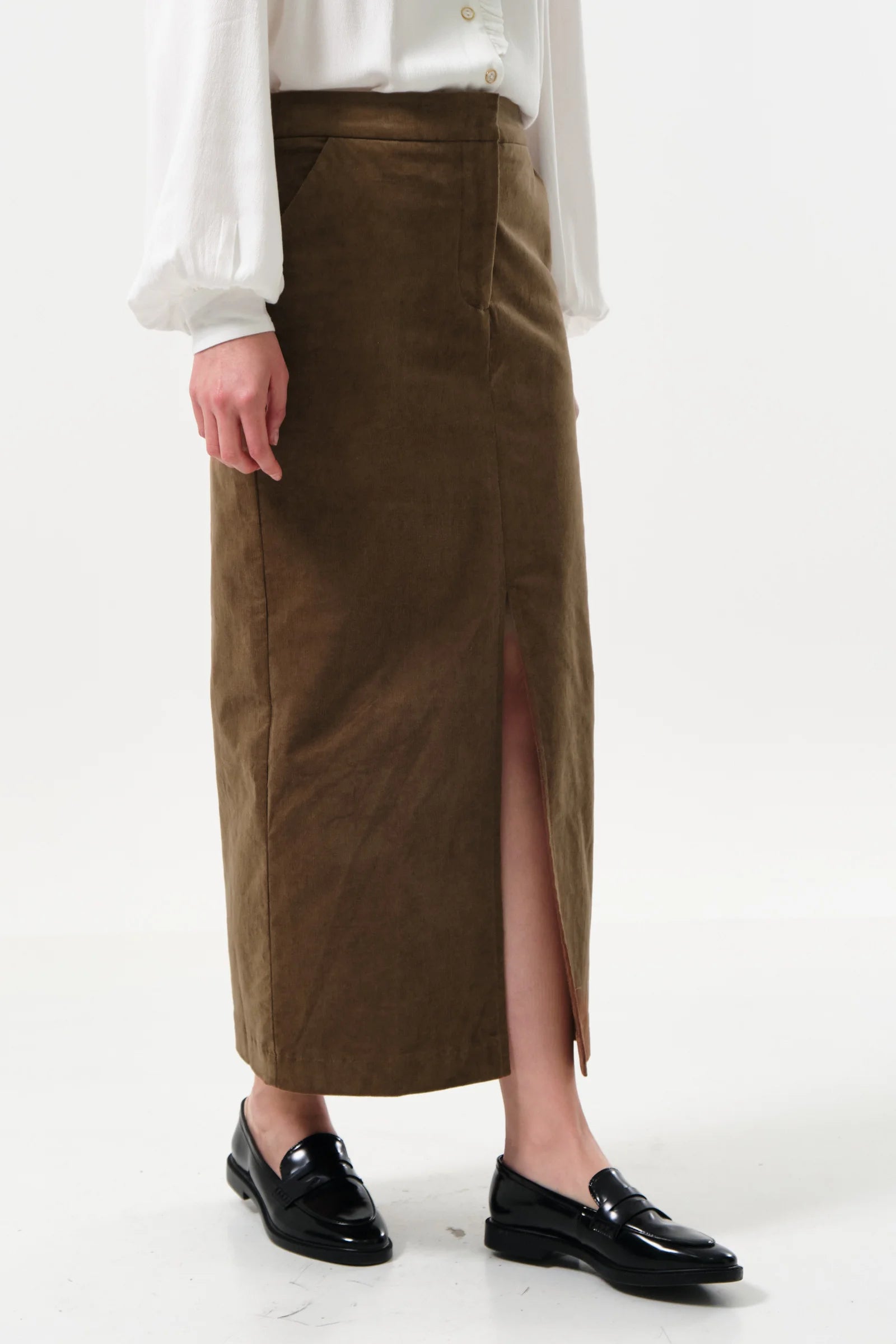 Balthazar Babycord Mole Midi Pencil Skirt