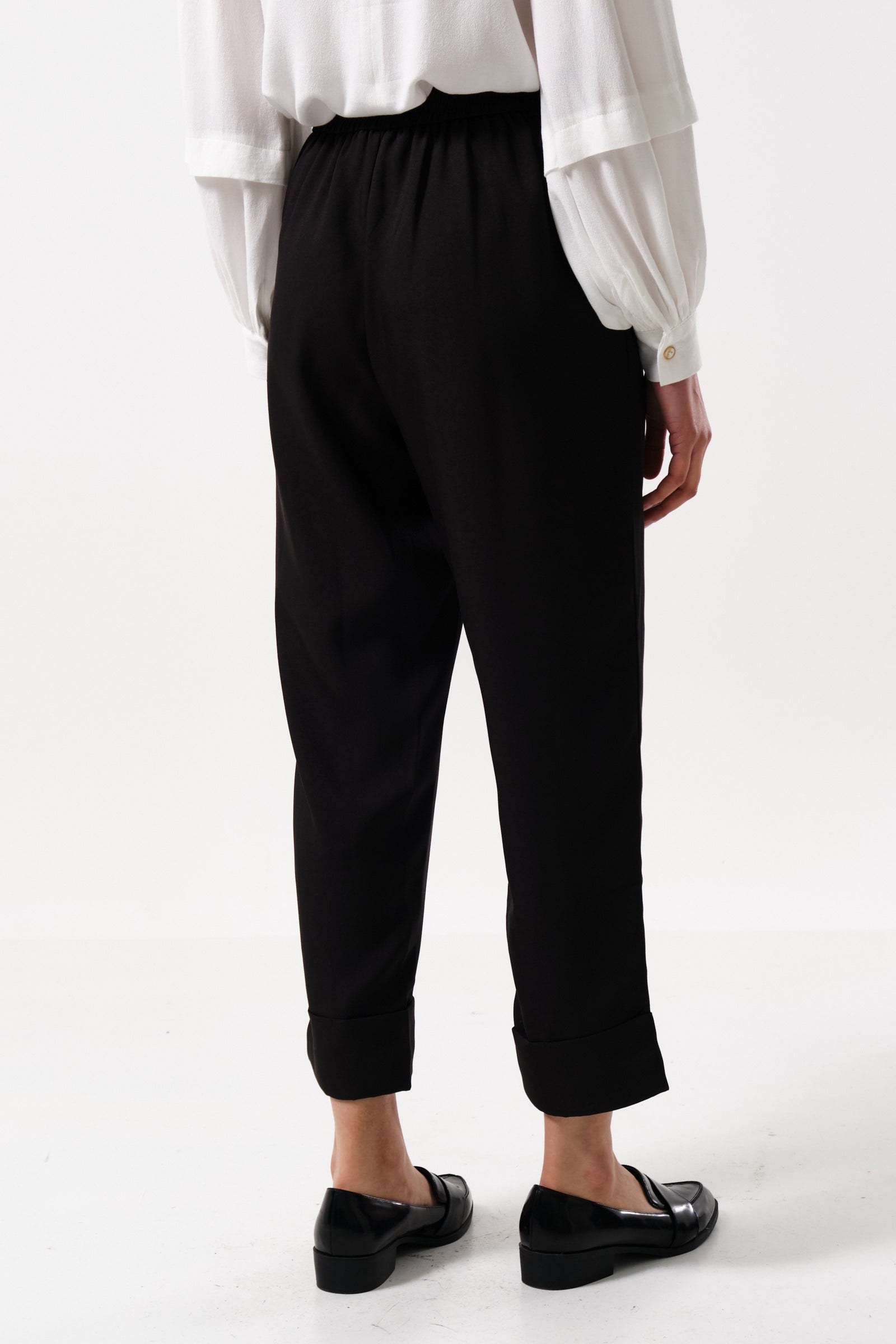 Bayeux Sustainable Fabric Tailored Crop Black Trousers