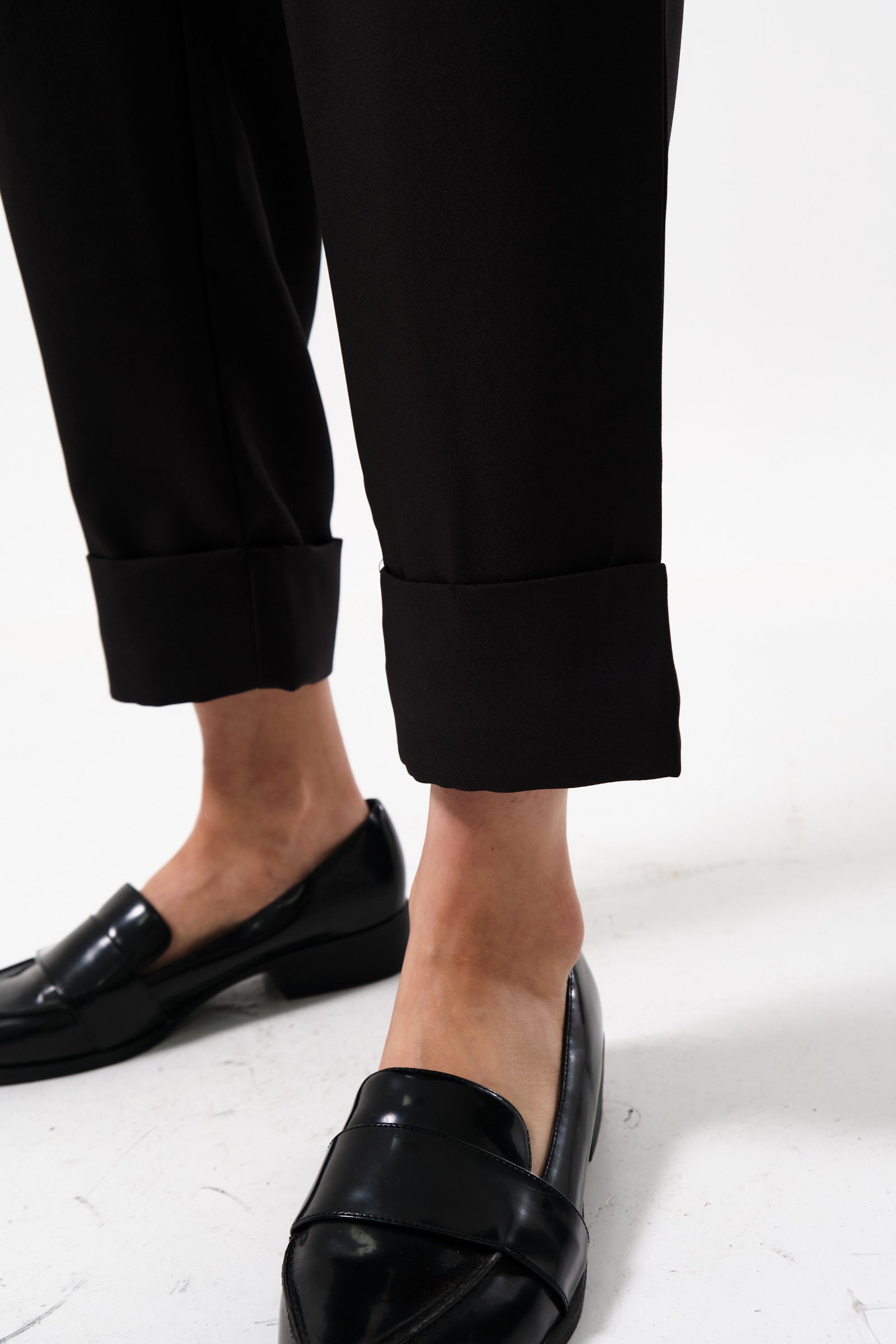 Bayeux Sustainable Satin Back Crepe Trouser - Black - Detail 4
