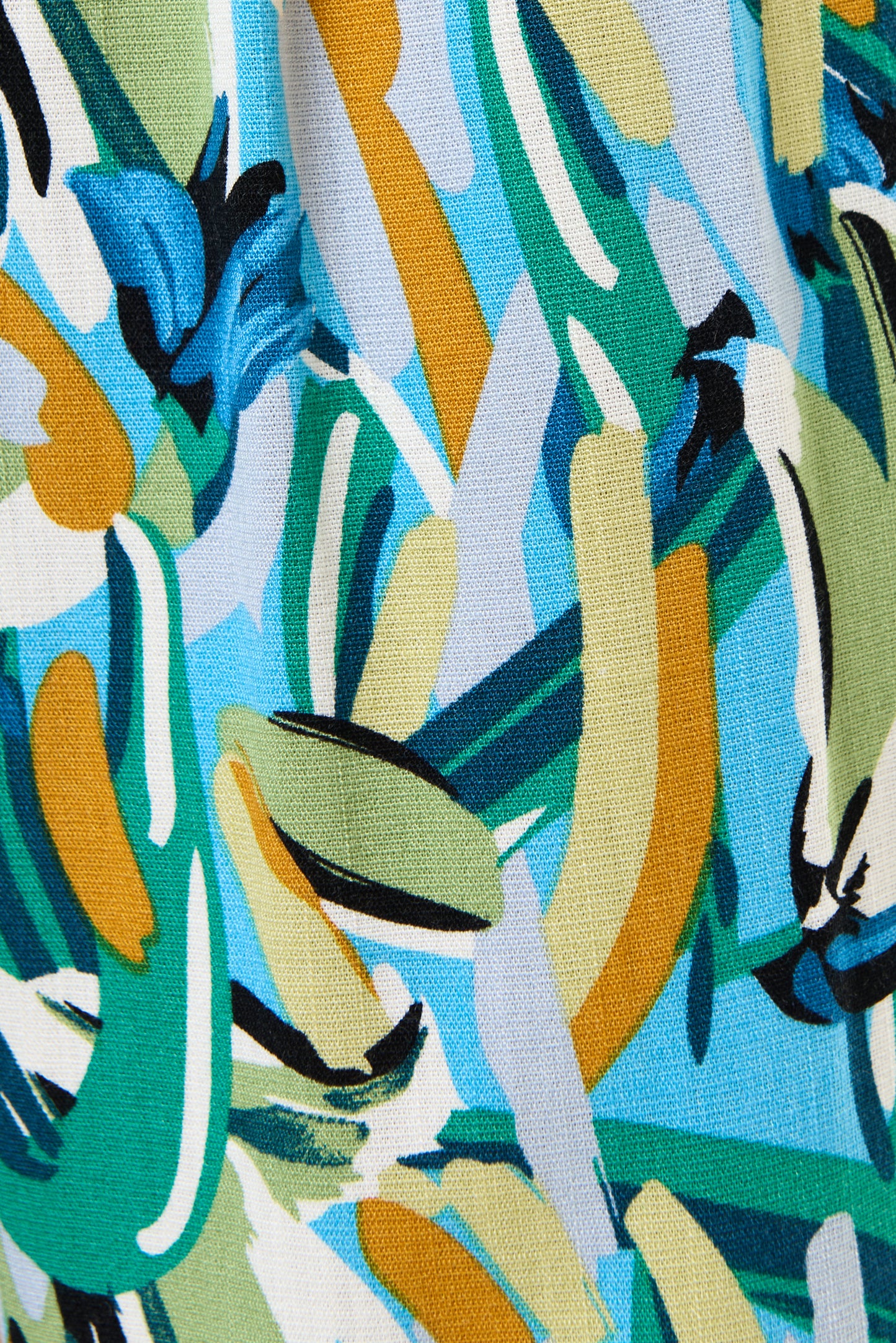 Corrine Brushstroke Print Short Sleeve Midi Dress - Green