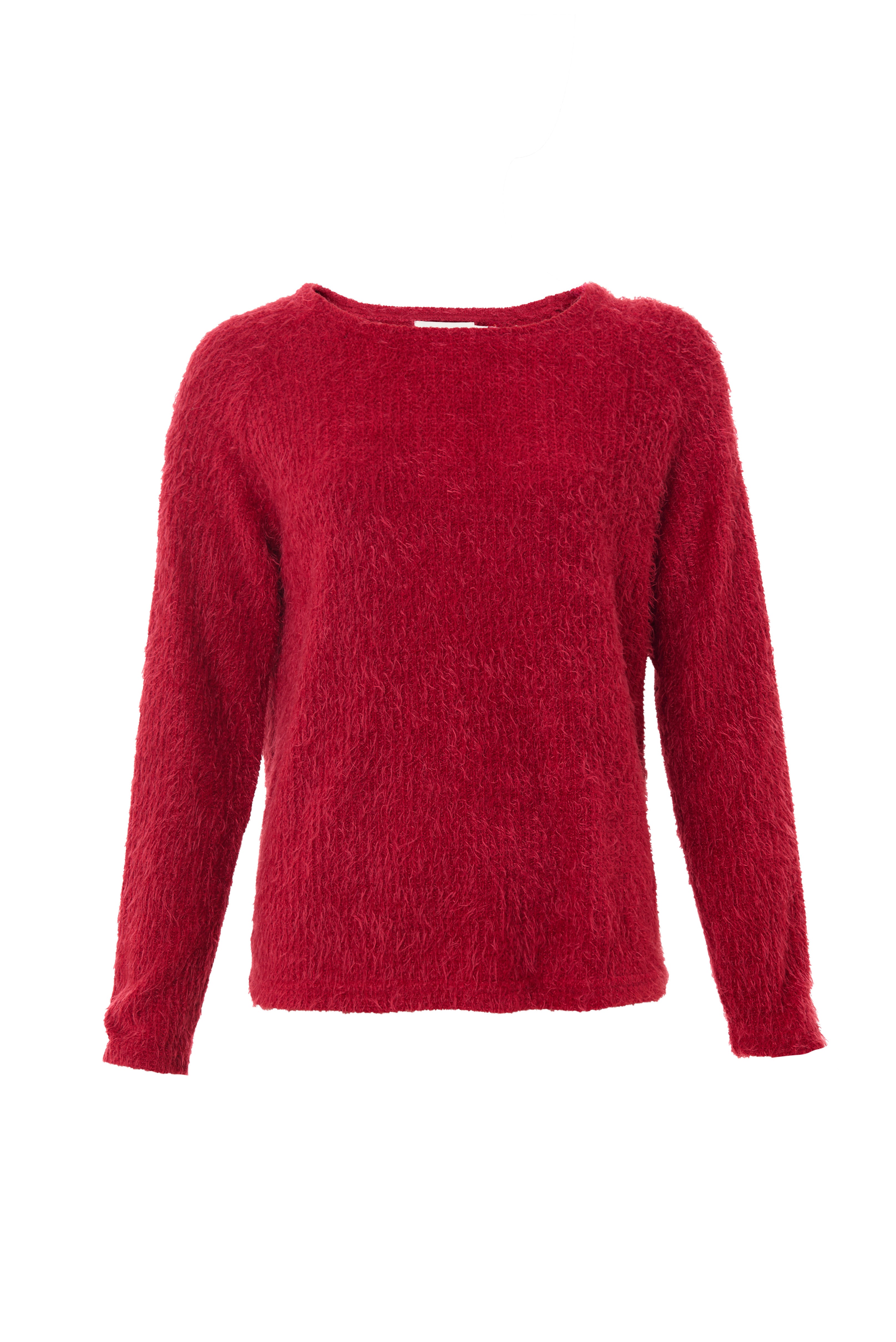Blanka Eyelash Long Sleeve Deep Red Jumper