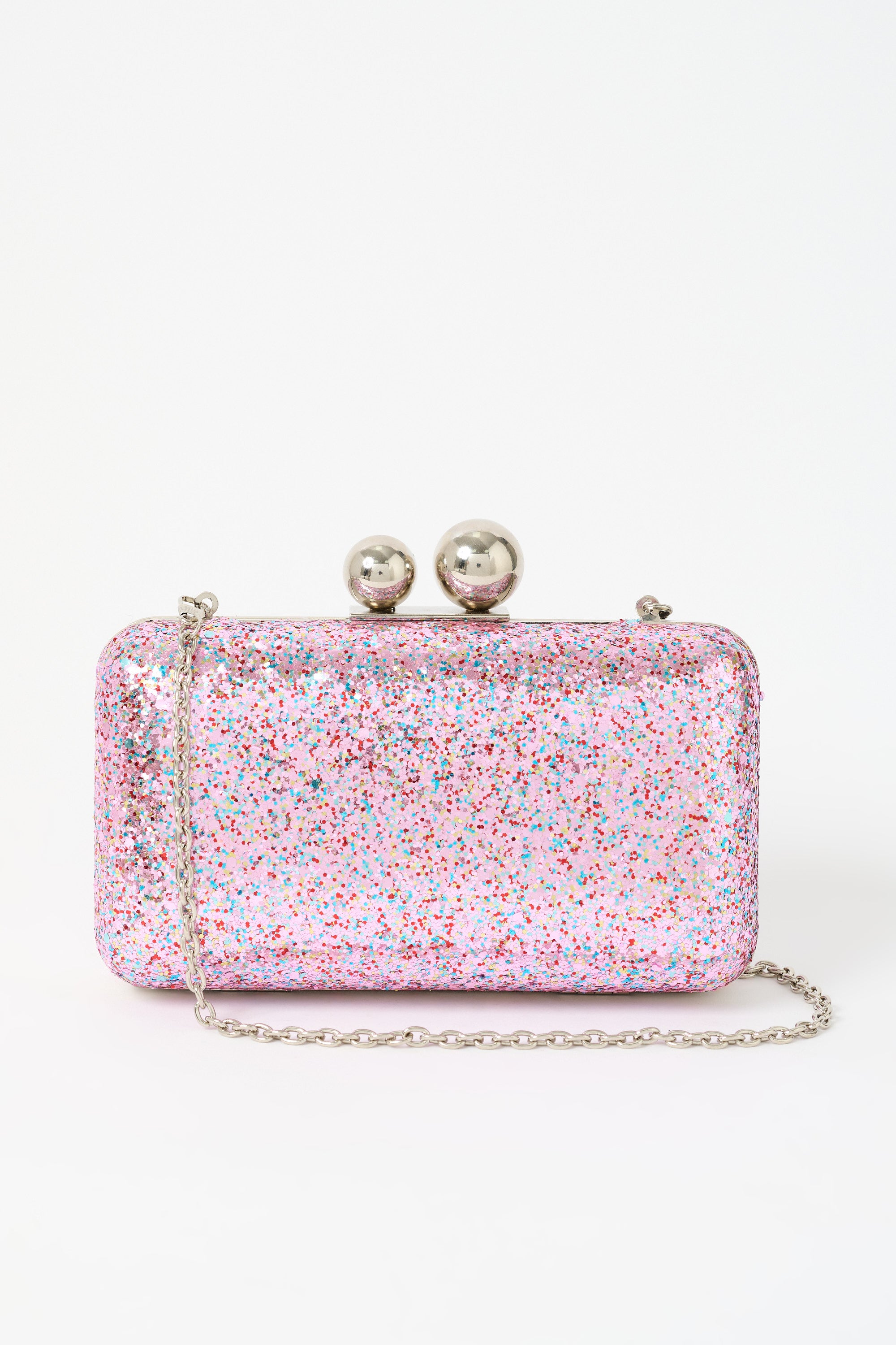 Bubble Pink Gilitter Clutch