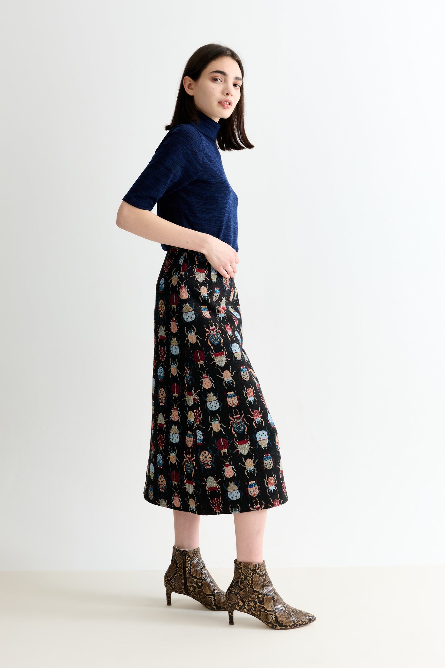 Buffy Beetlejuice Jacquard A-Line Midi Skirt