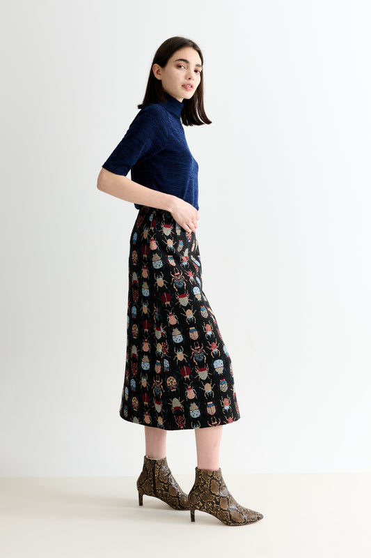 Buffy Beetlejuice Jacquard A-Line Midi Skirt