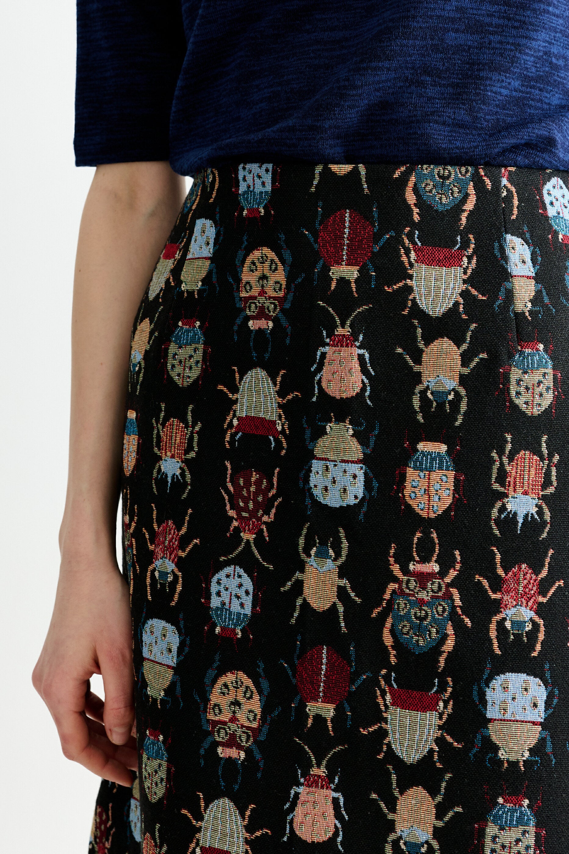 Buffy Beetlejuice Jacquard A-Line Midi Skirt