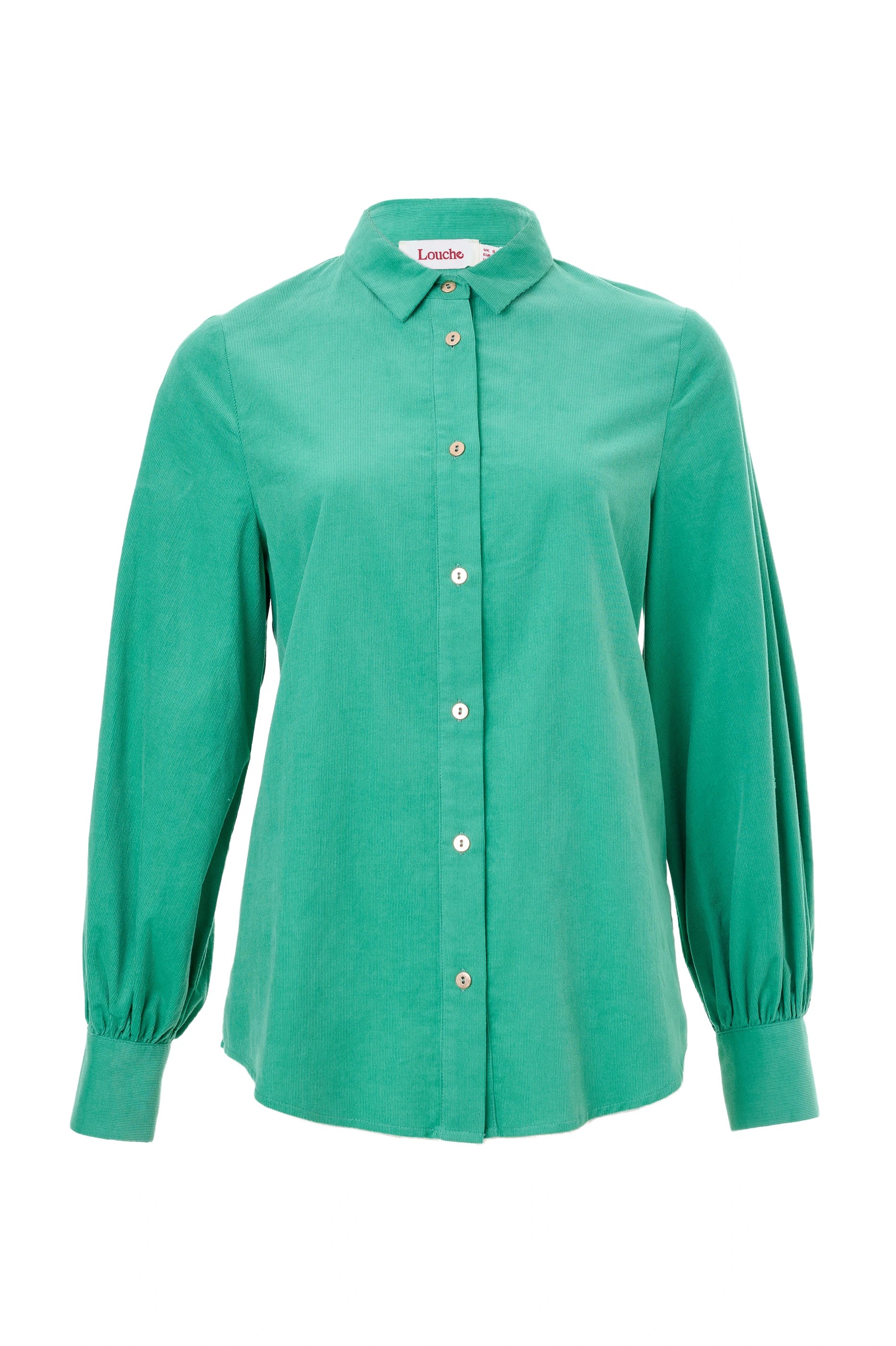 Byron Lightweight Baby Cord Shirt - Green - Styled