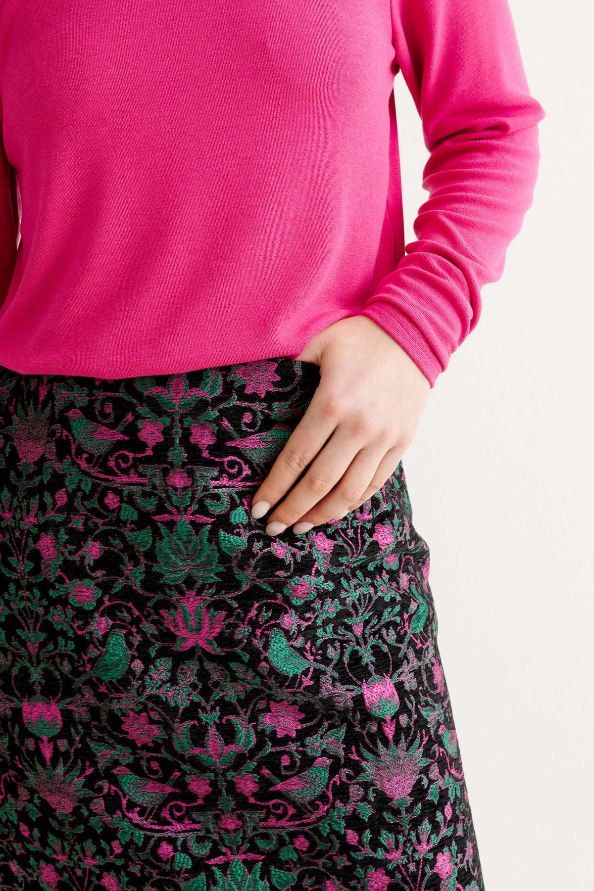 Buffy Belle Plume Jacquard Midi Skirt