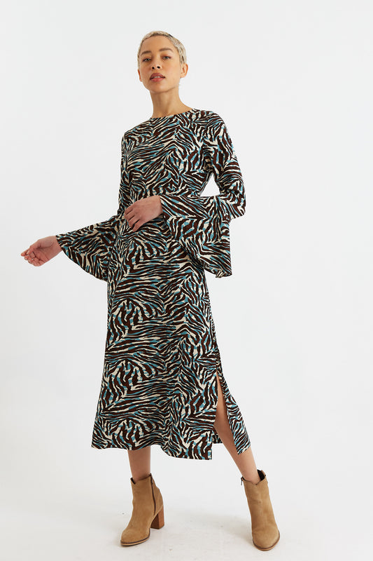 Candra Roar Print Midi Dress