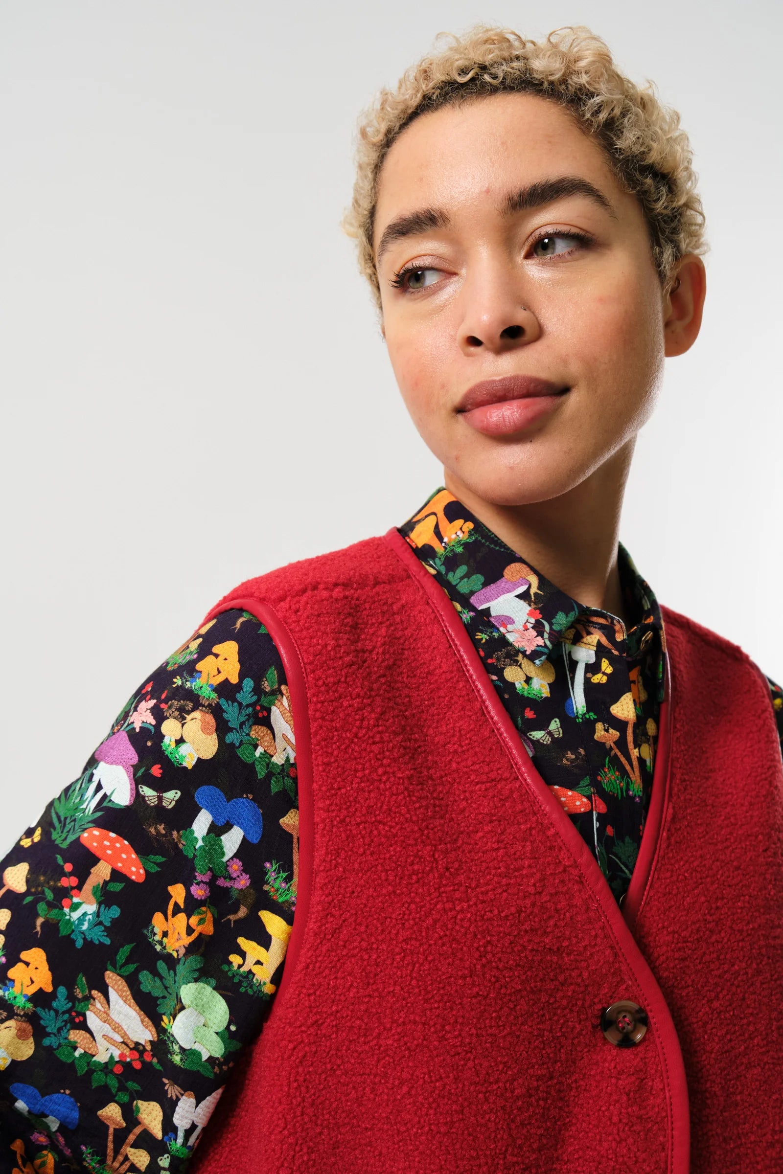 Cathel Borg Longline Waistcoat - Red