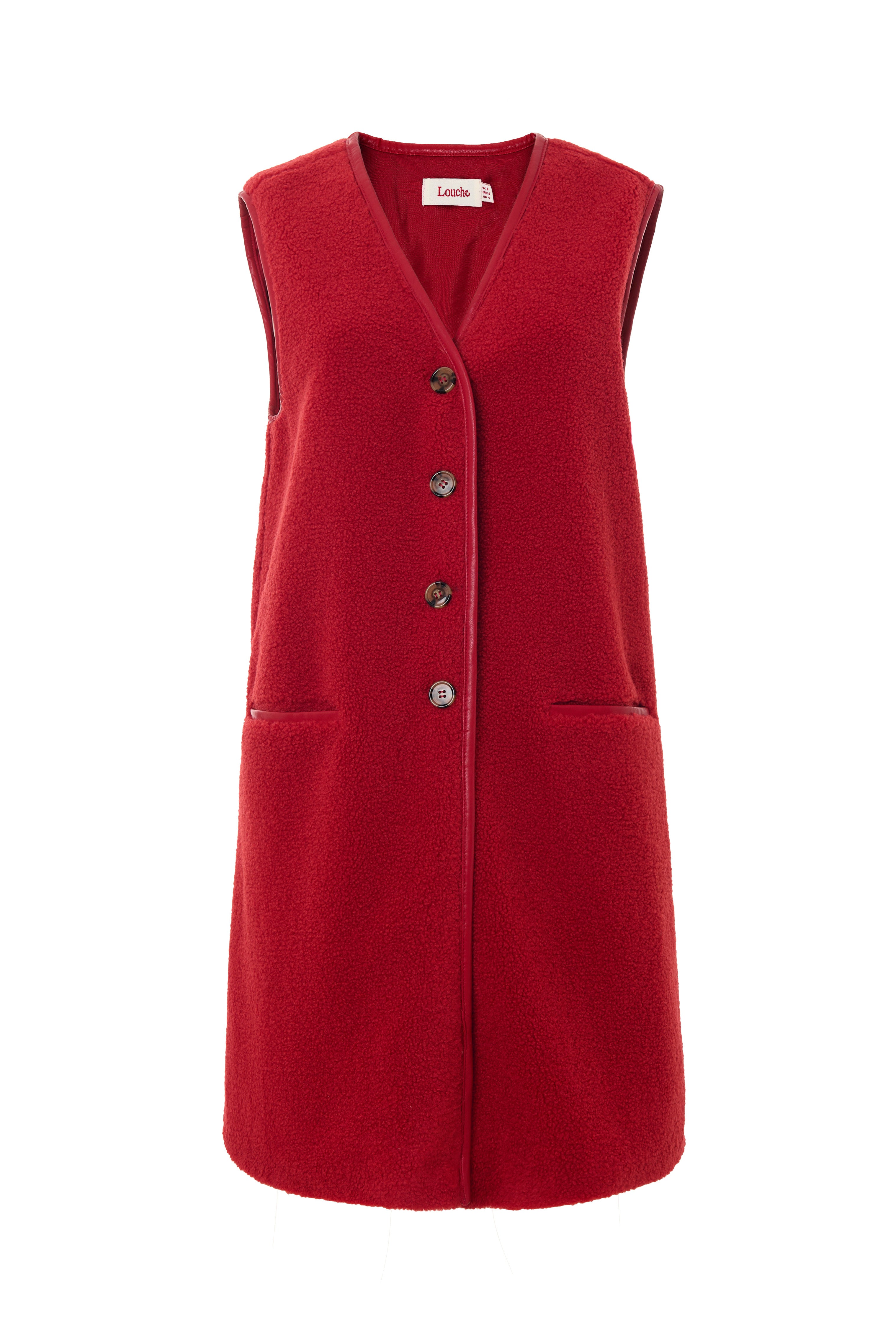 Cathel Borg Longline Waistcoat - Red