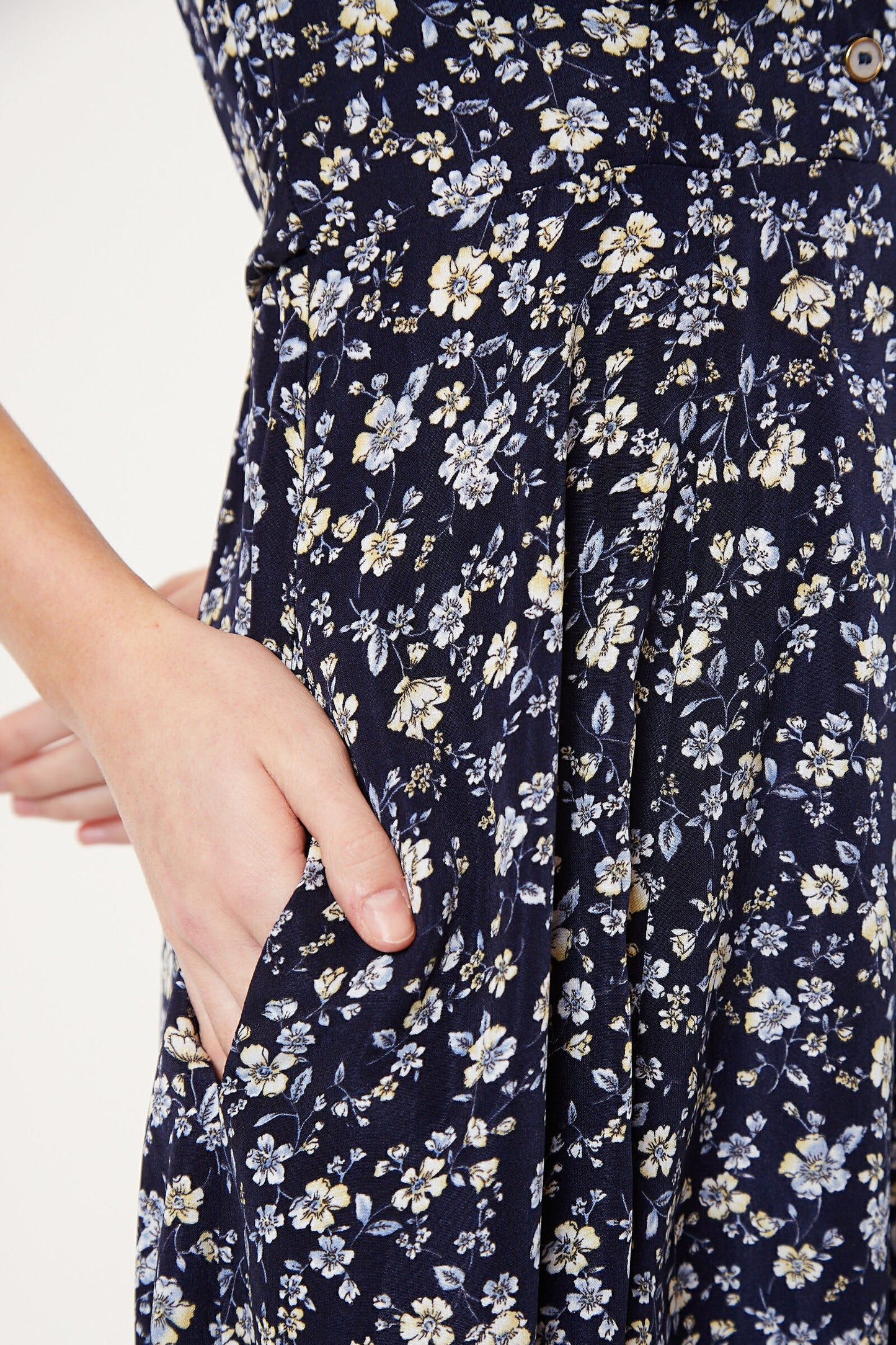 Cathleen Country Rose Print Midi Tea Dress