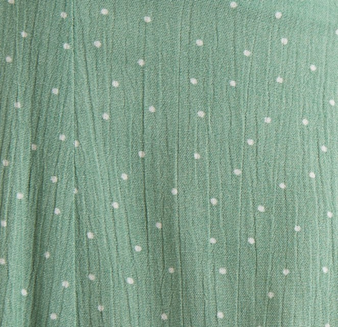Geri Petite Dot Green Halter Neck Mini Dress - Fabric & Print Detail