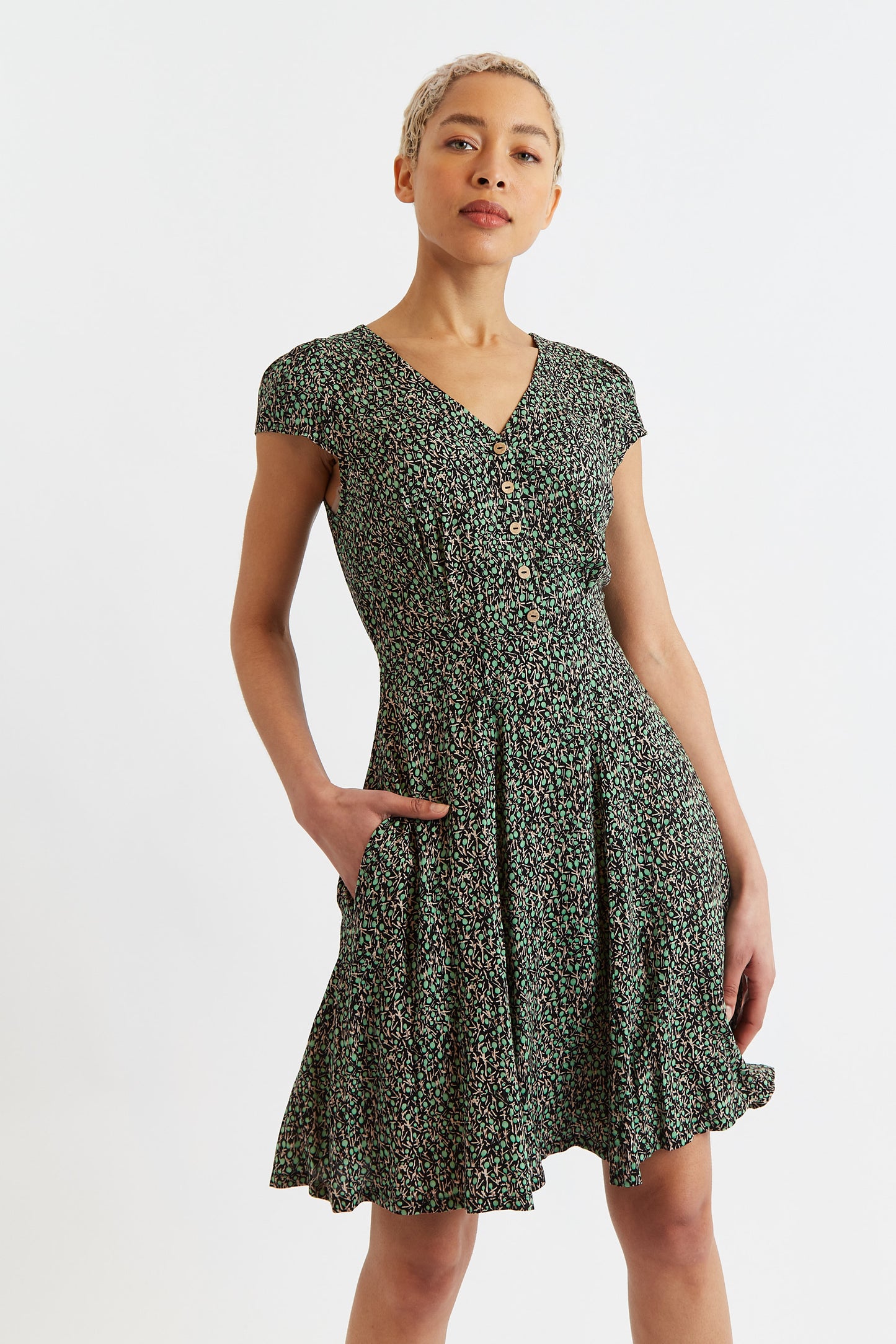 Cathleen Mini Sugar Plum Print Tea Dress