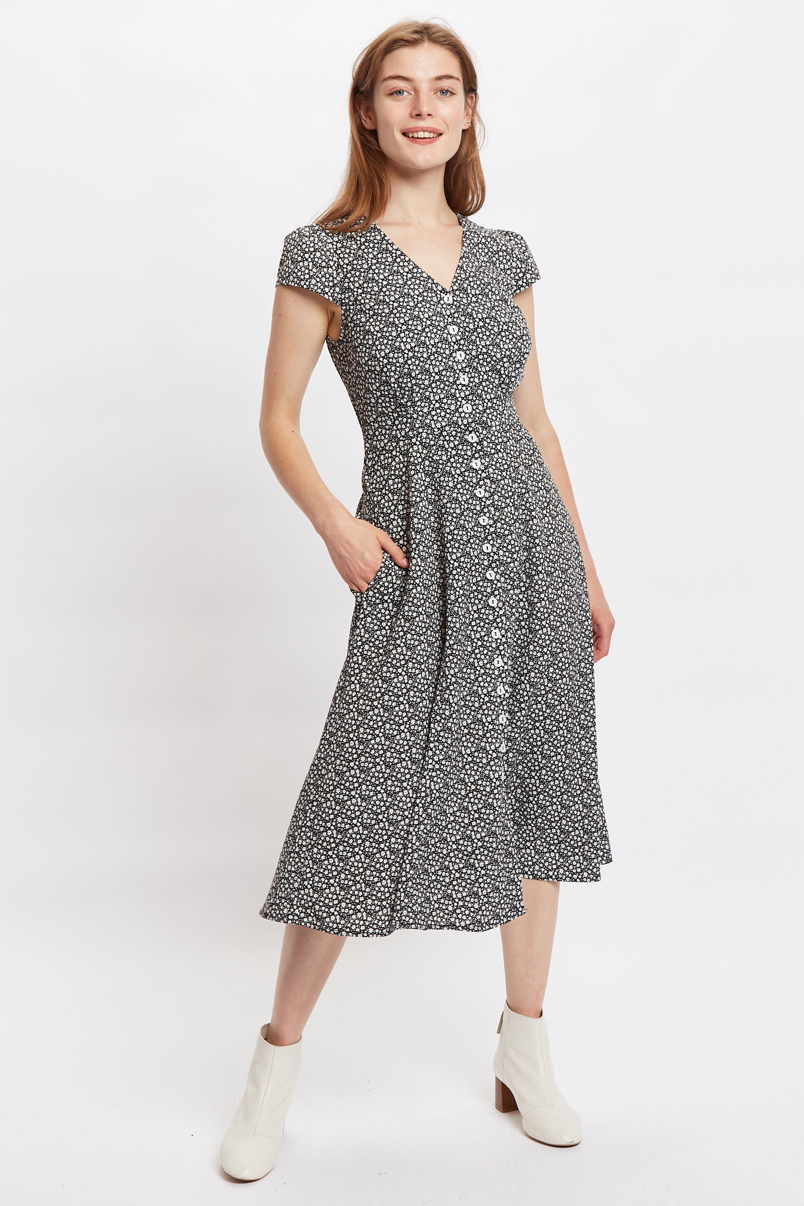 Cathy Candy Bud Print Midi Tea Dress – JOY