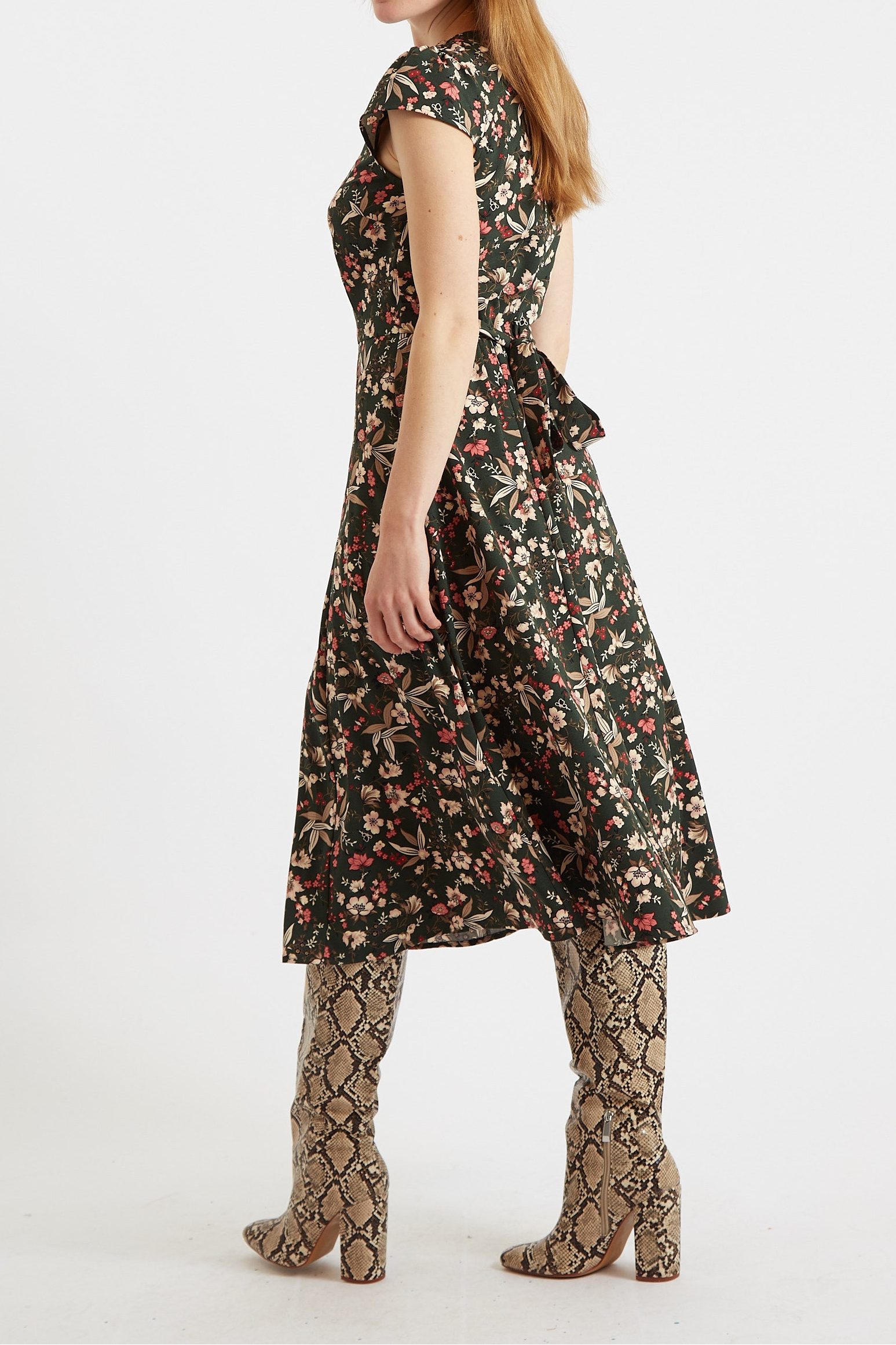 Cathy Tapestry Print Midi Tea Dress