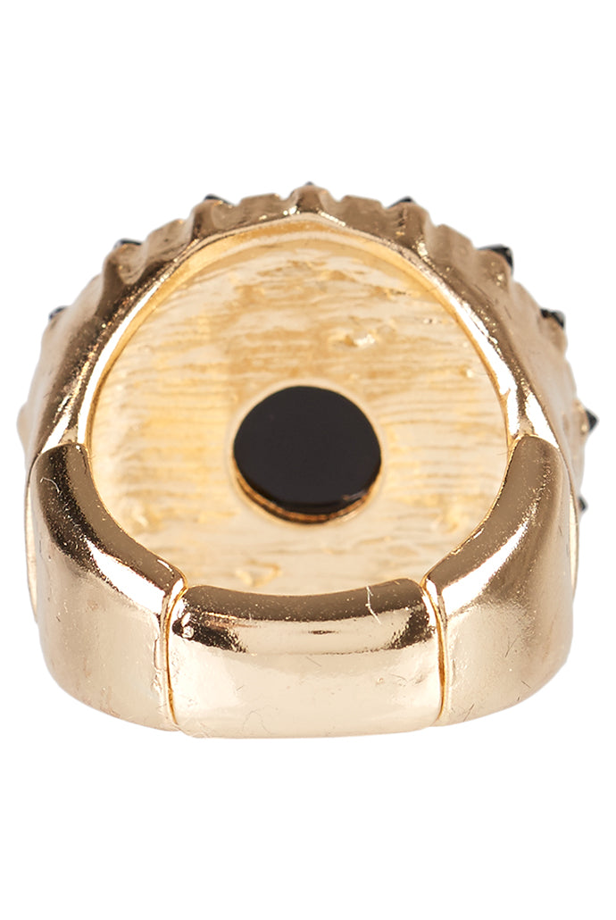 Chloe Black Stone Studded Signet Ring - Styled
