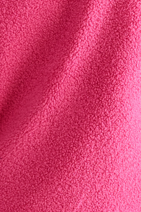 Apple Borg Faux Fur Collar Cropped Jacket – Pink