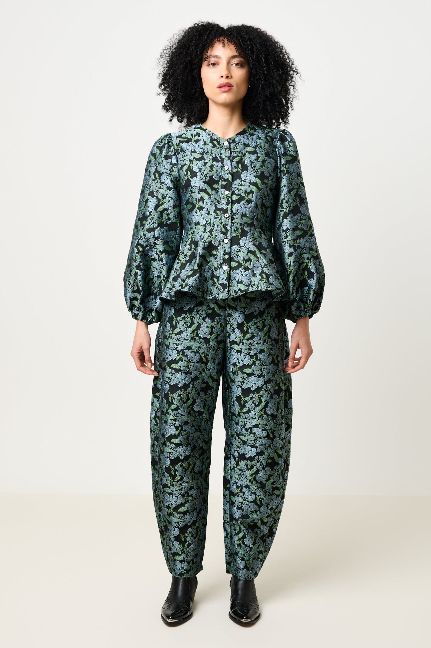 Sutton Blossom Jacquard Barrel Trouser