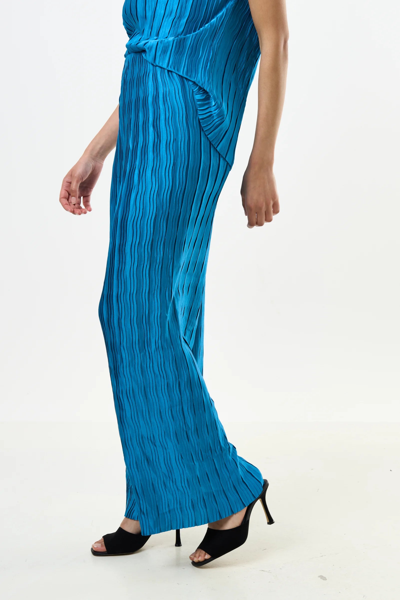 Clothide Pleat Surprise Trousers - Petrol - Detail 2