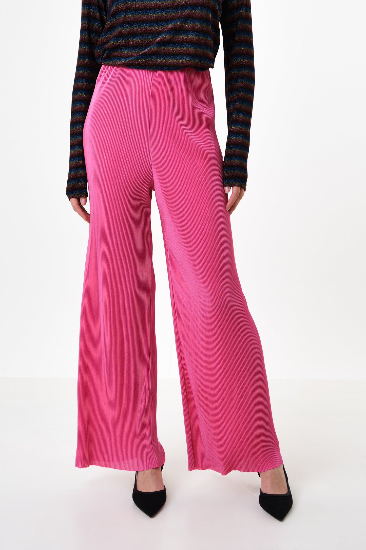 Clothide Pleated Wide Leg Trousers - Pink