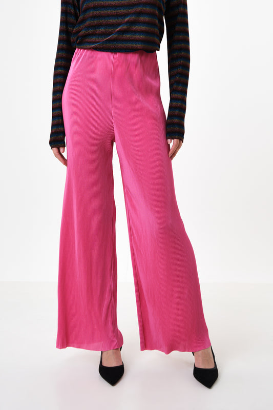 Clothide Pleated Wide Leg Trousers - Pink