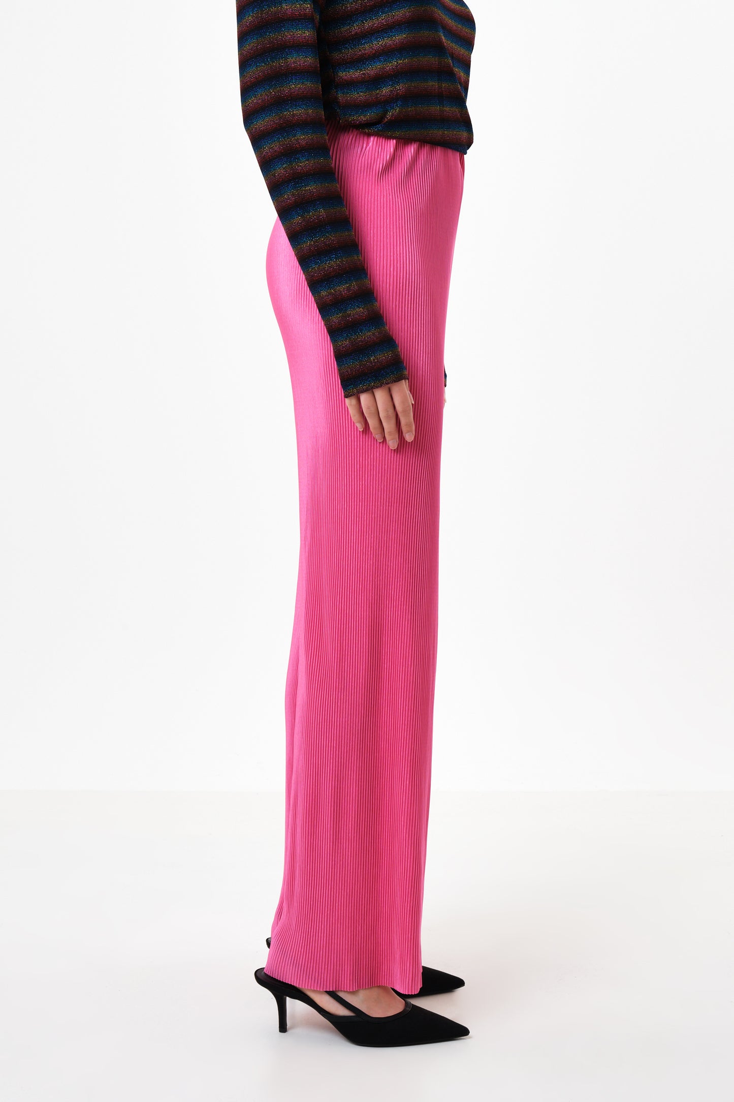 Clothide Pleated Wide Leg Trousers - Pink