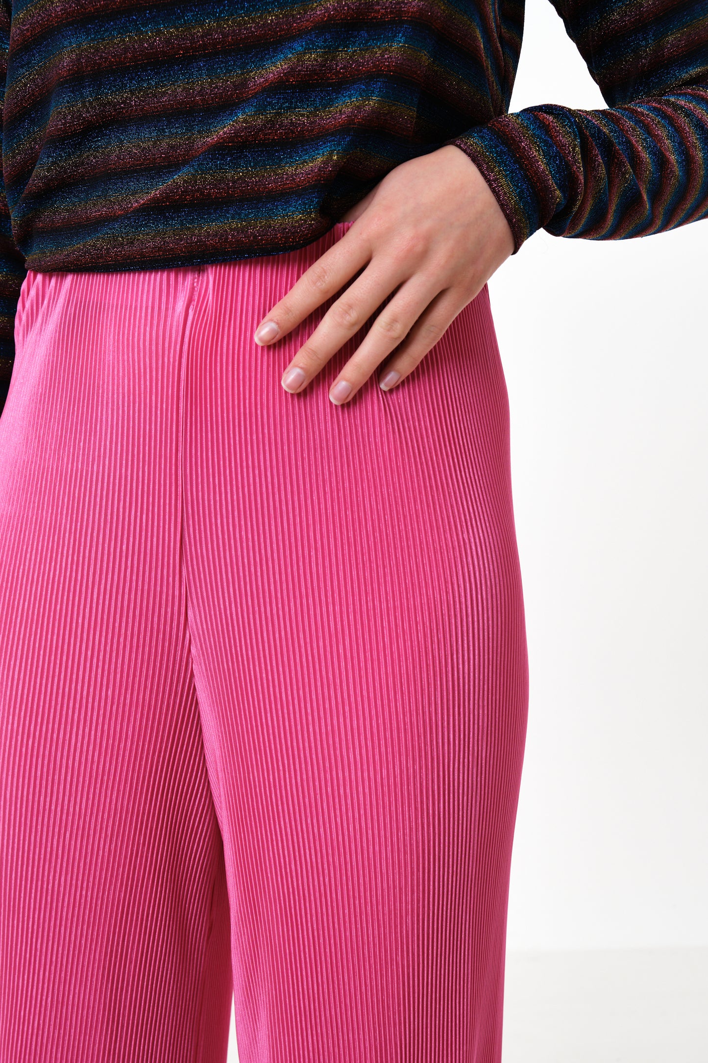 Clothide Pleated Wide Leg Trousers - Pink