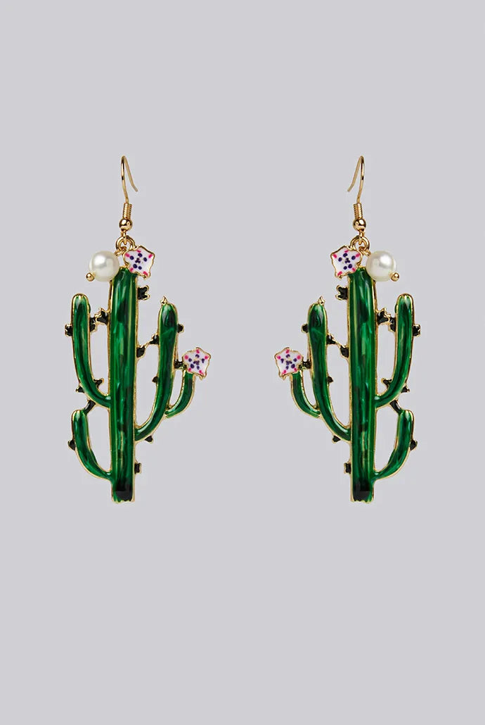 Cody Cactus Enamel Earrings