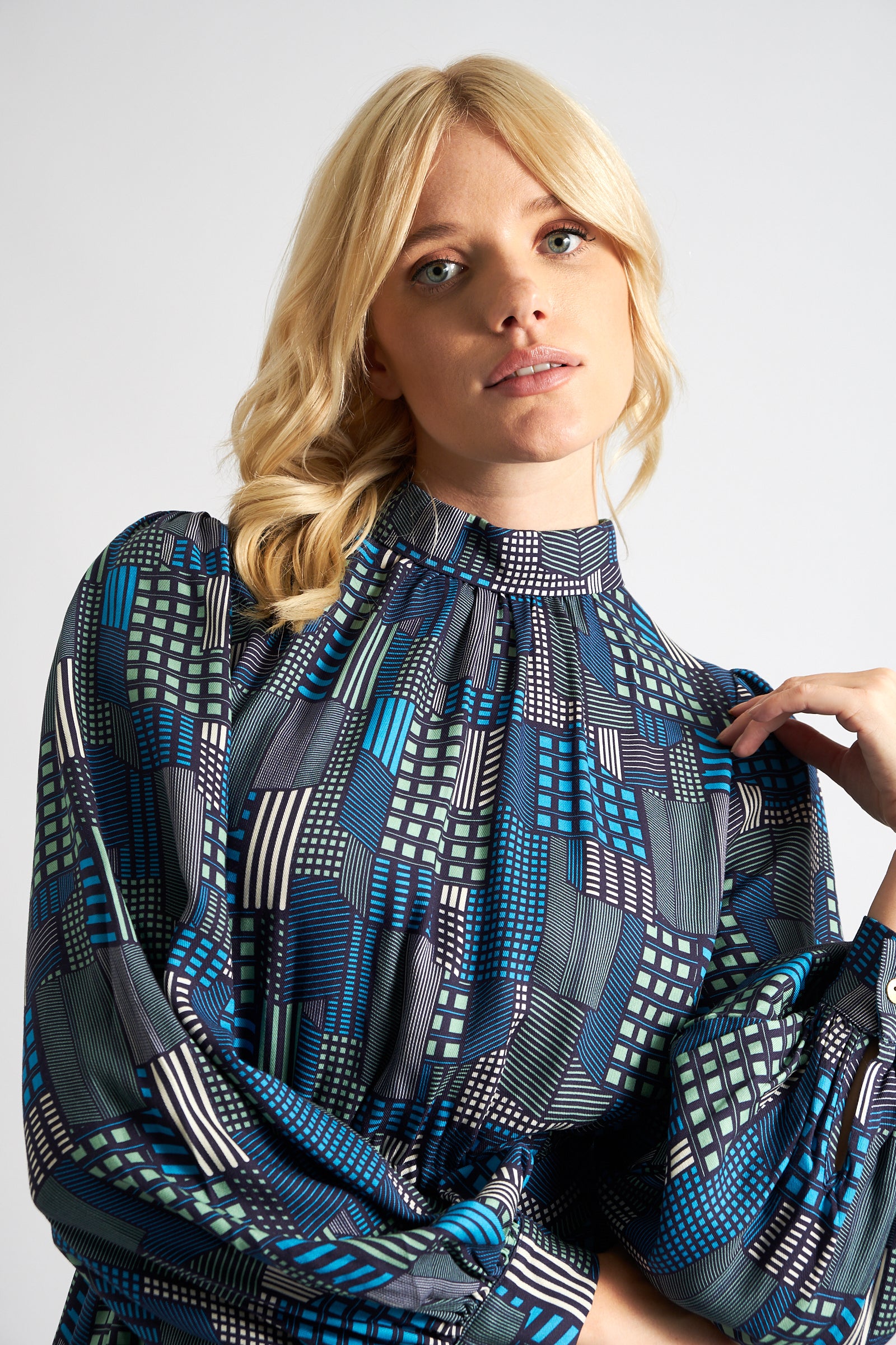 Collyn Geo City Print Long Sleeve Mini Dress - Detail 1