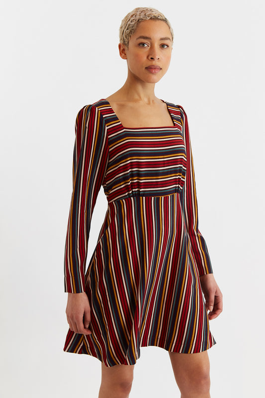 Cossette Winter Stripe Long Sleeve Mini Dress