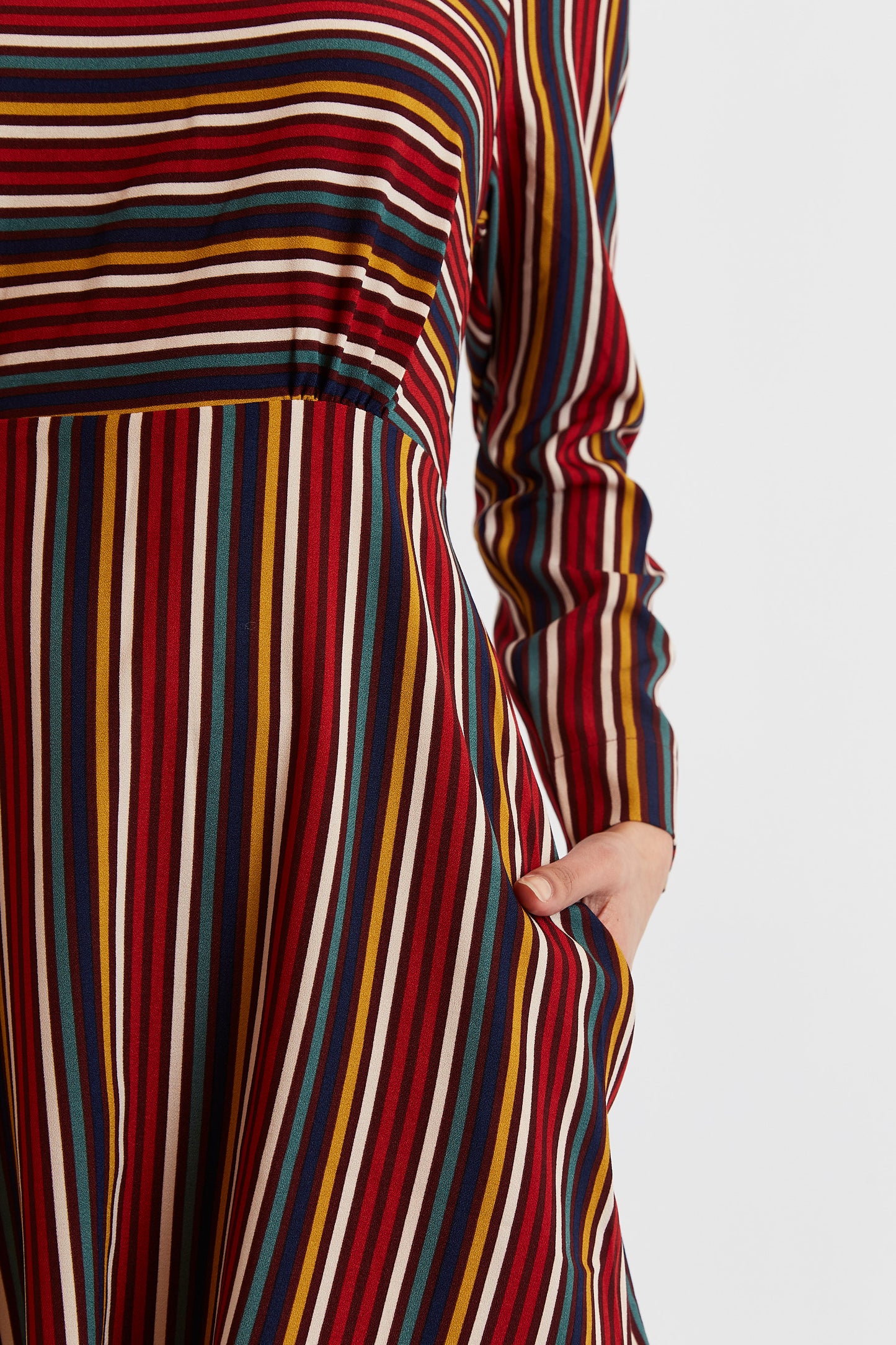 Cossette Winter Stripe Long Sleeve Mini Dress