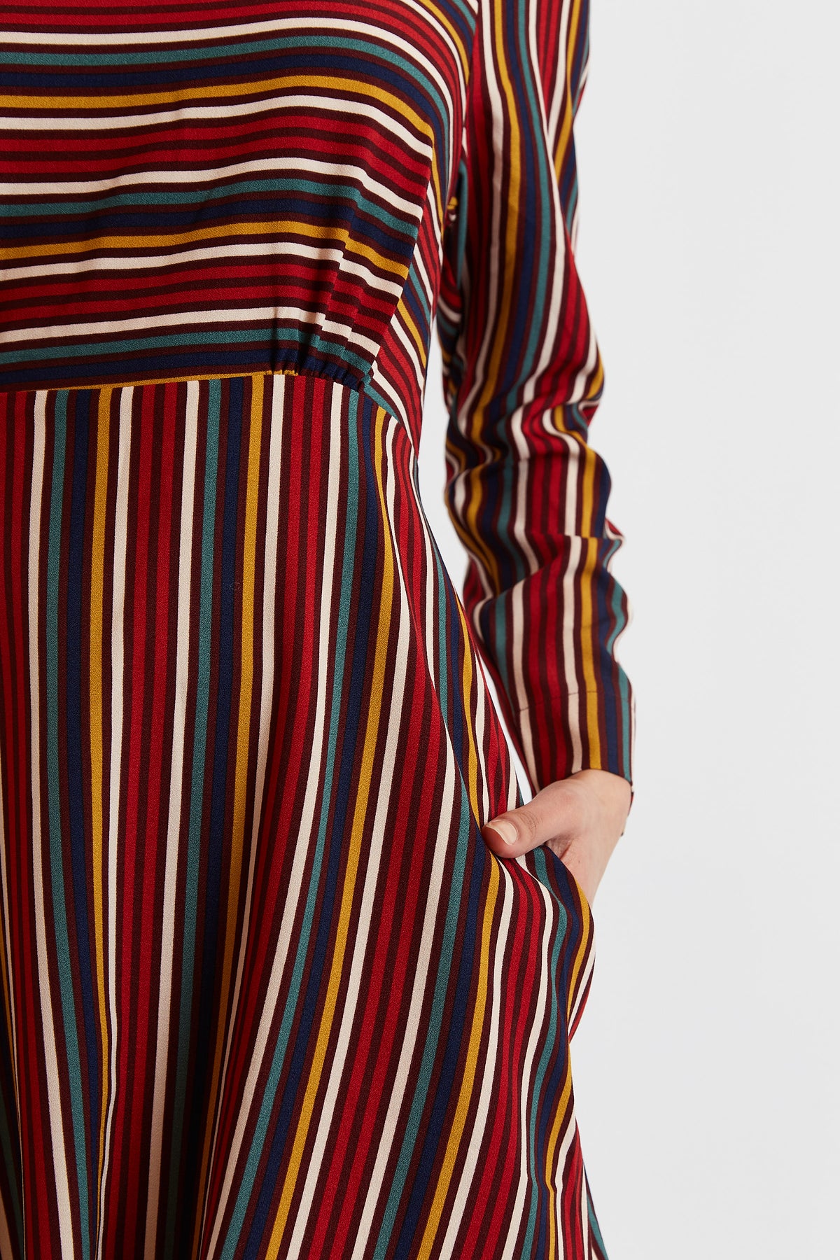 Cossette Winter Stripe Long Sleeve Mini Dress