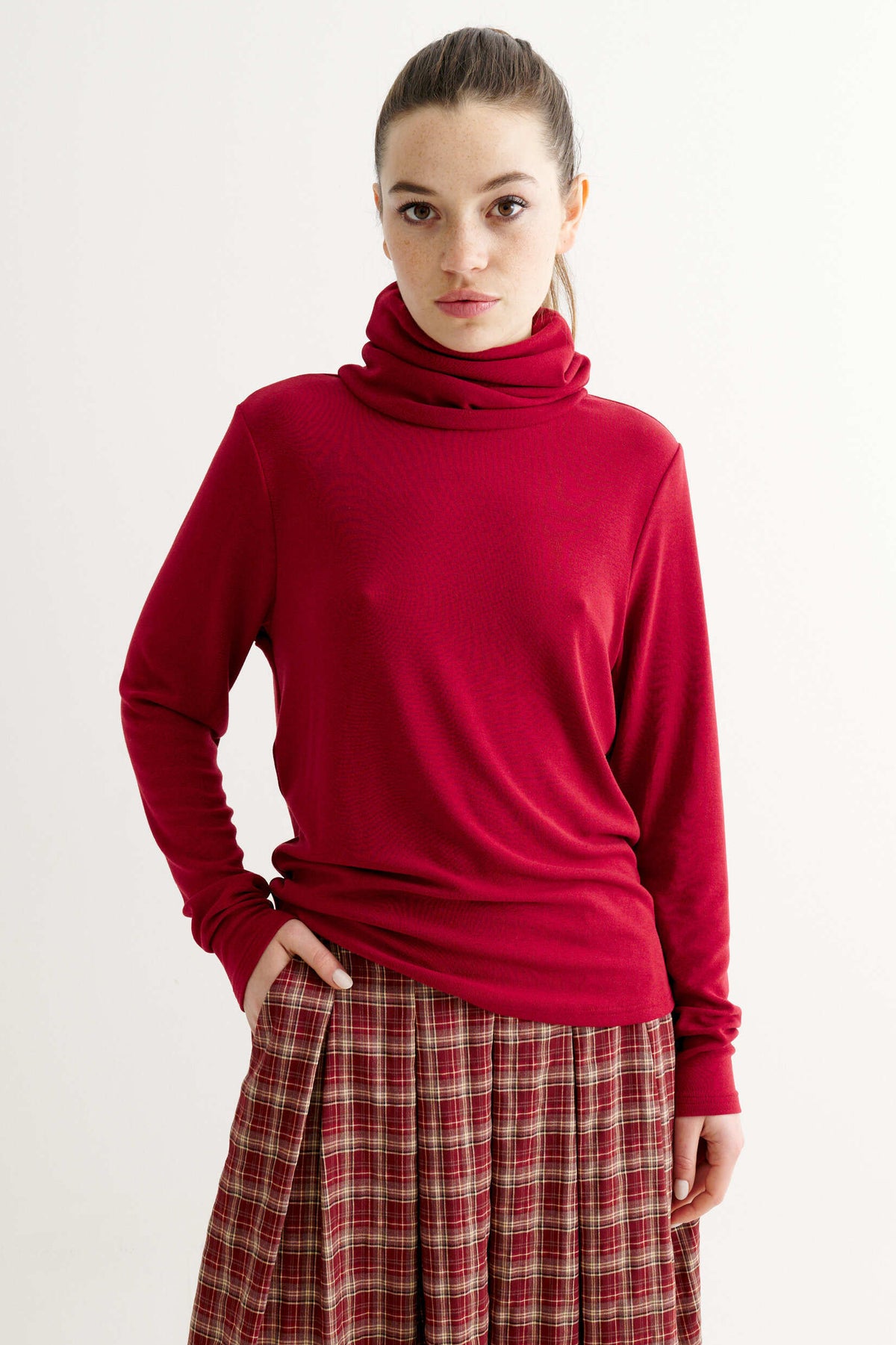 Cameron Jersey Top - Wine