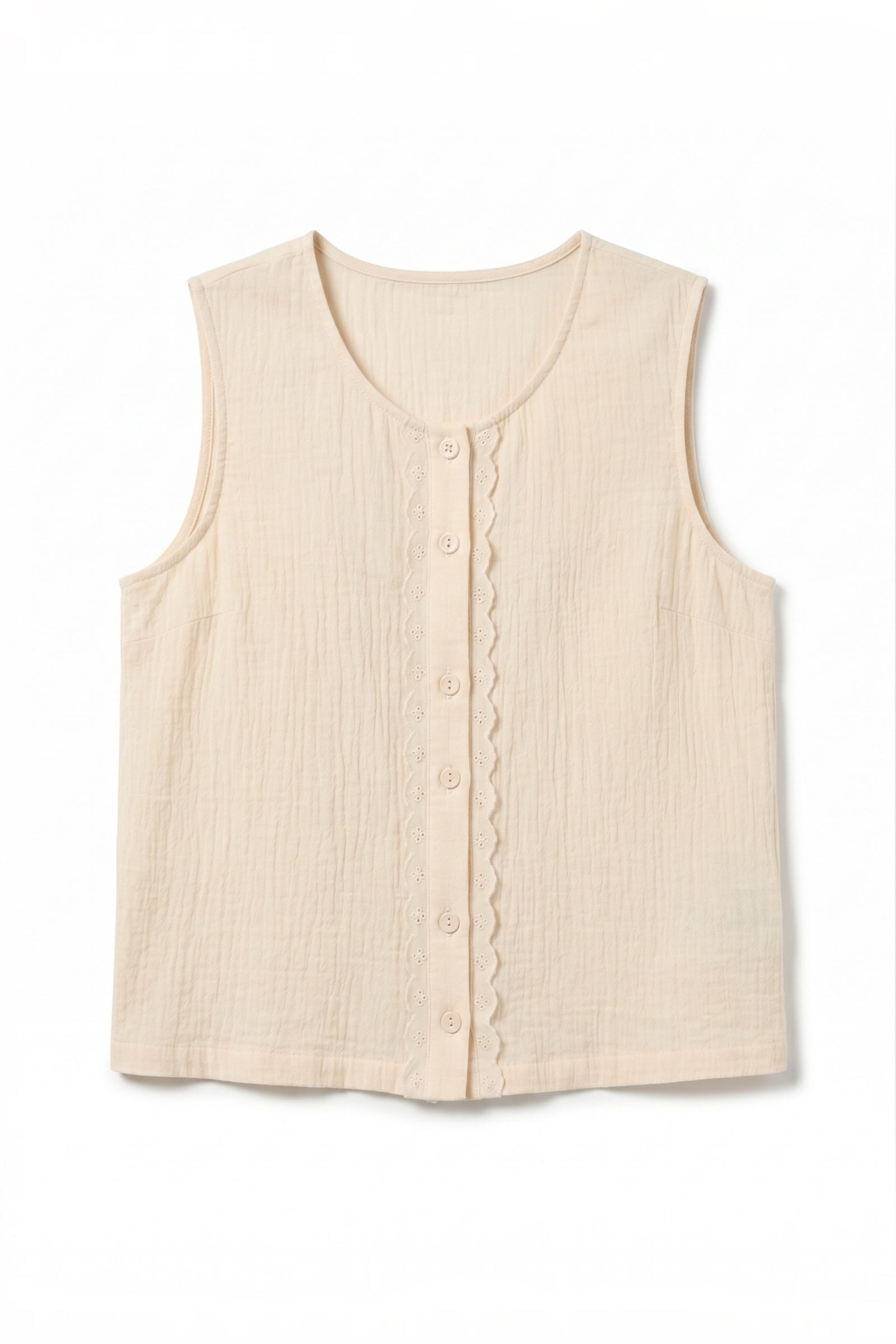Caro Double Gauze Top - Cream