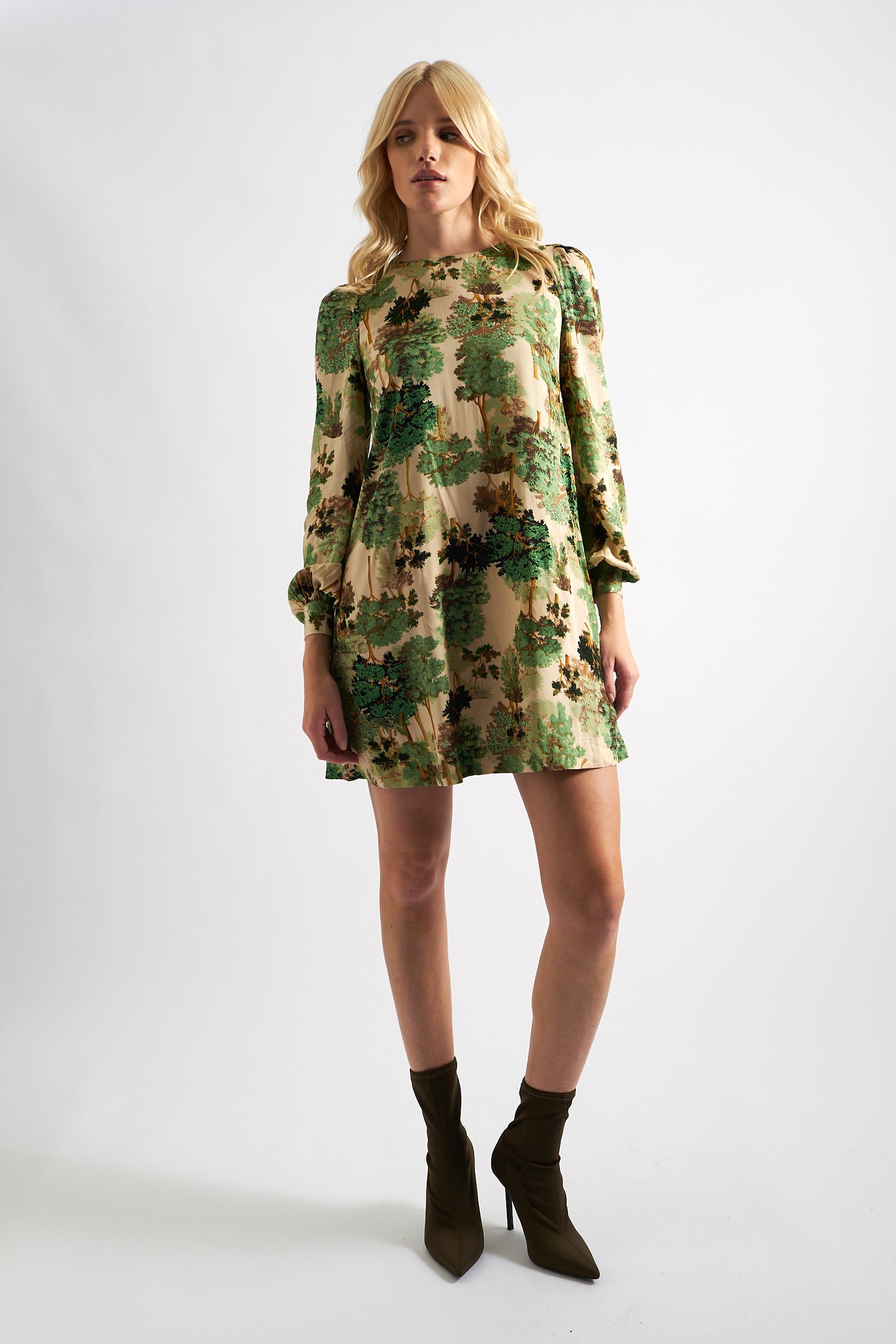 Didee Forest Scape Print Mini Dress - Green