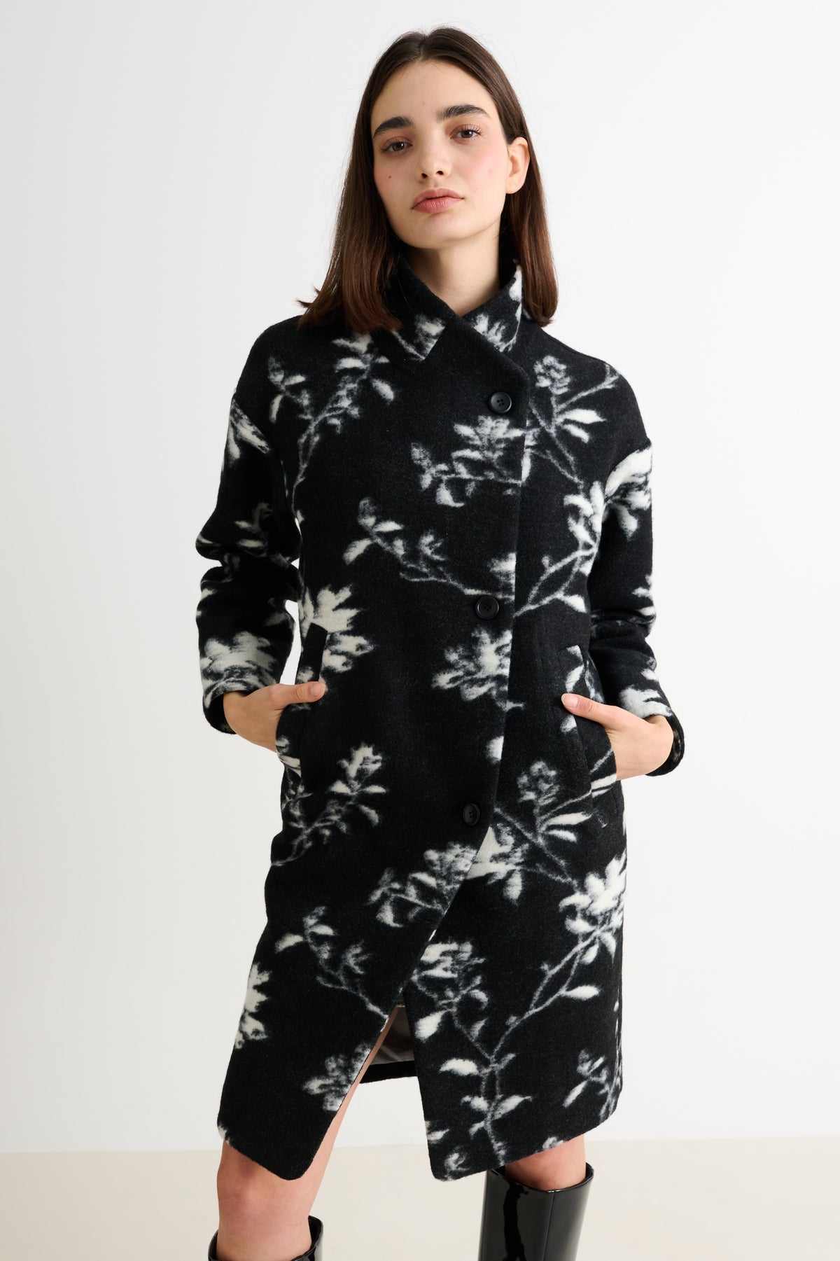 Donalda Power Bloom Funnel Neck Coat