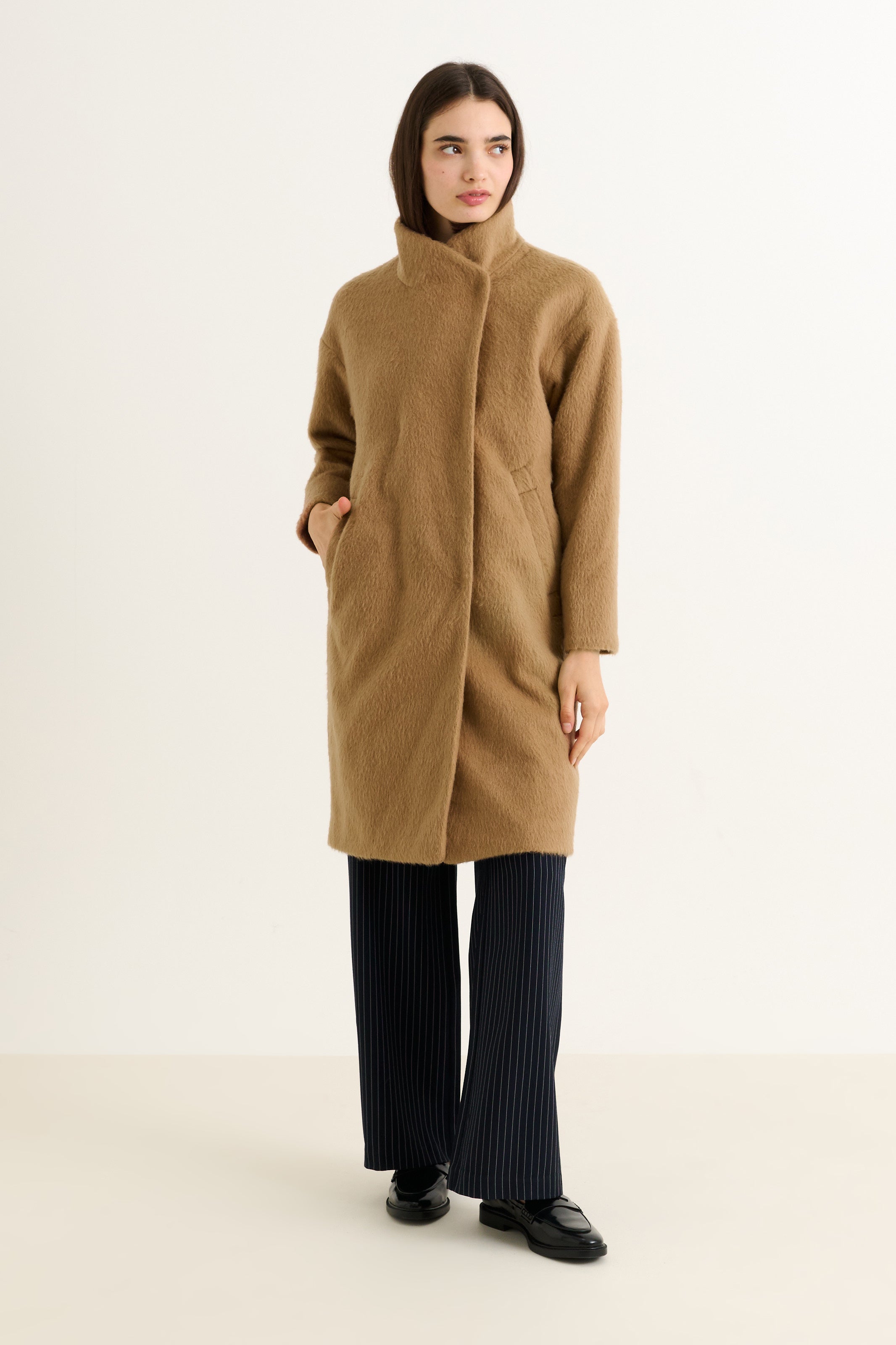 Donalda Camel Cocoon Coat