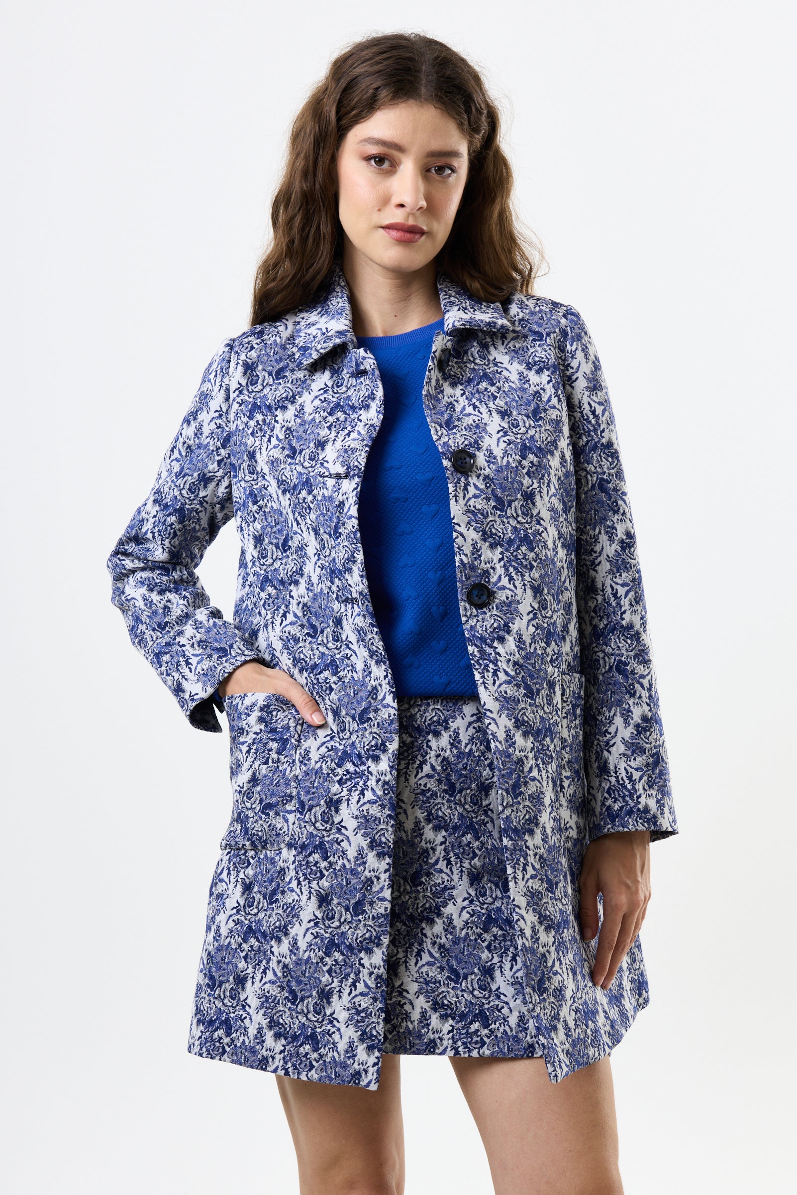 Dryden Wedgewood Jacquard Short Coat - Detail 3