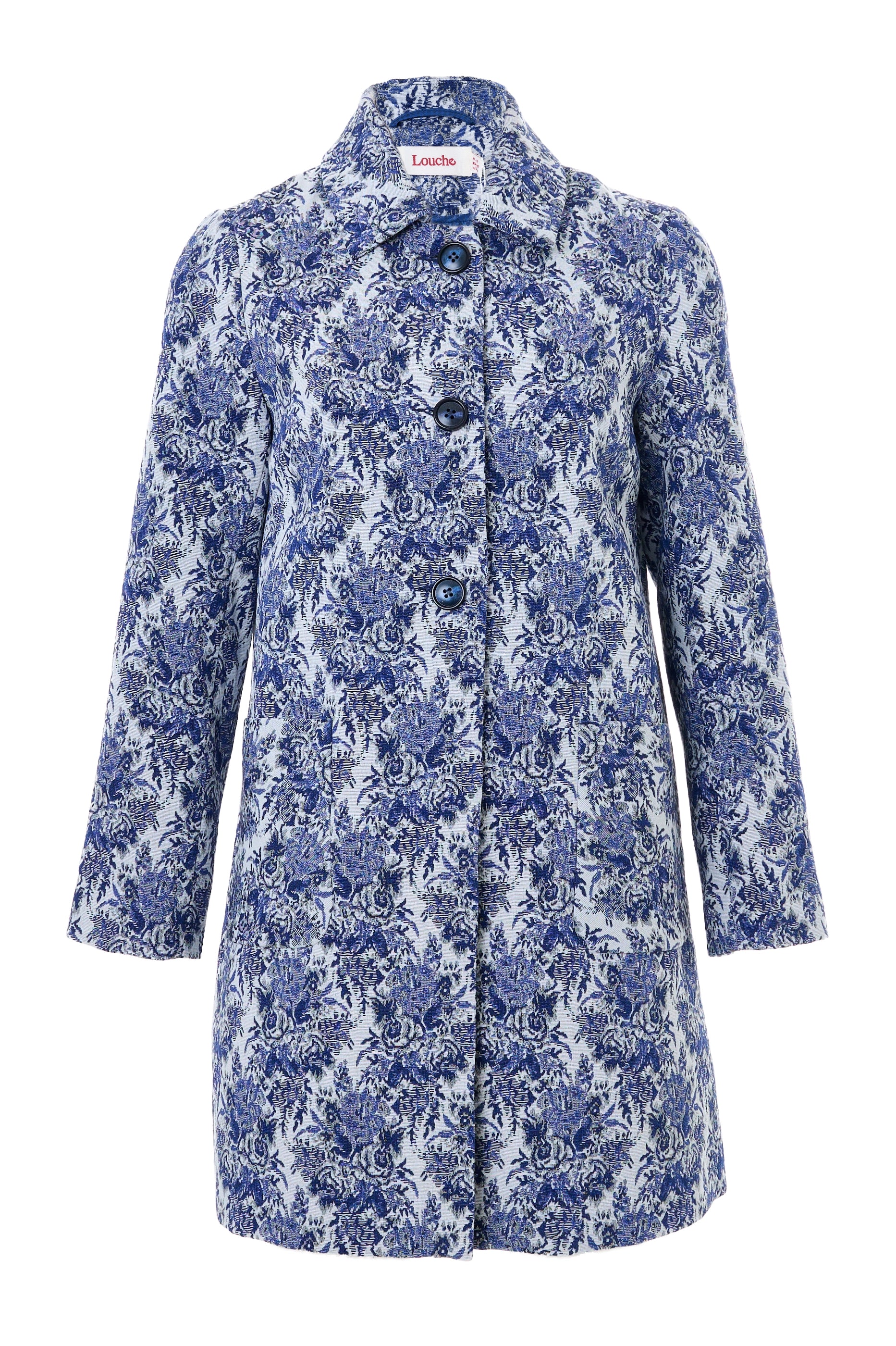 Dryden Wedgewood Jacquard Short Coat - Styled