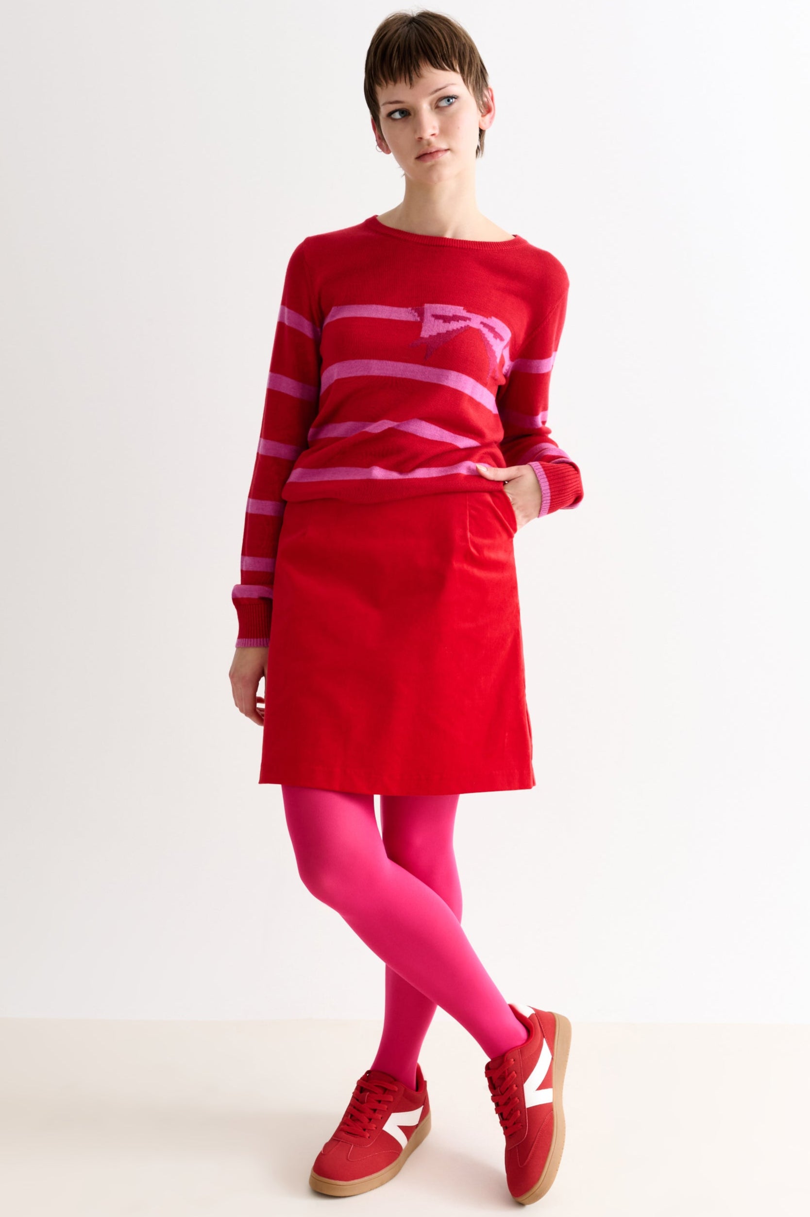 Dylan Baby Cord Mini Skirt - Red