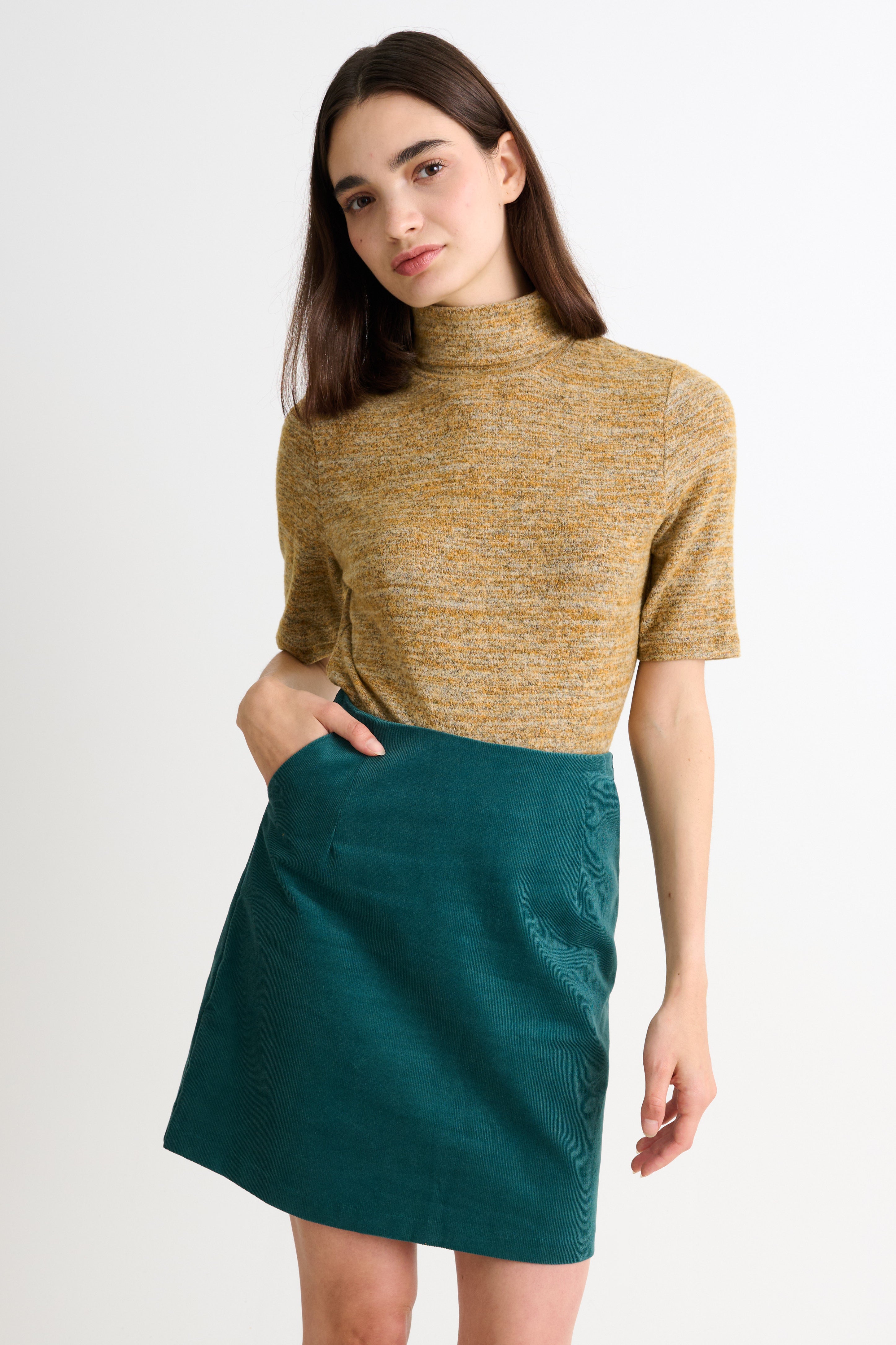 Dylan Babycord Mini Skirt Teal