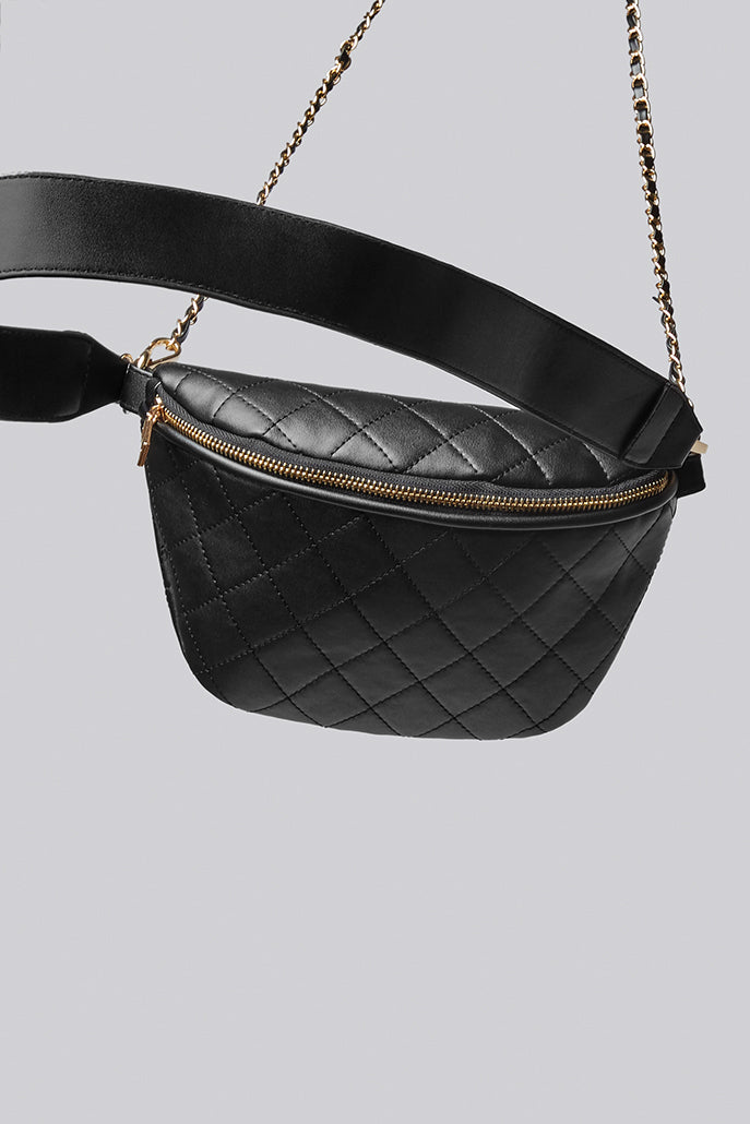 Dekar Cross Body Quilted Bum Bag - Black