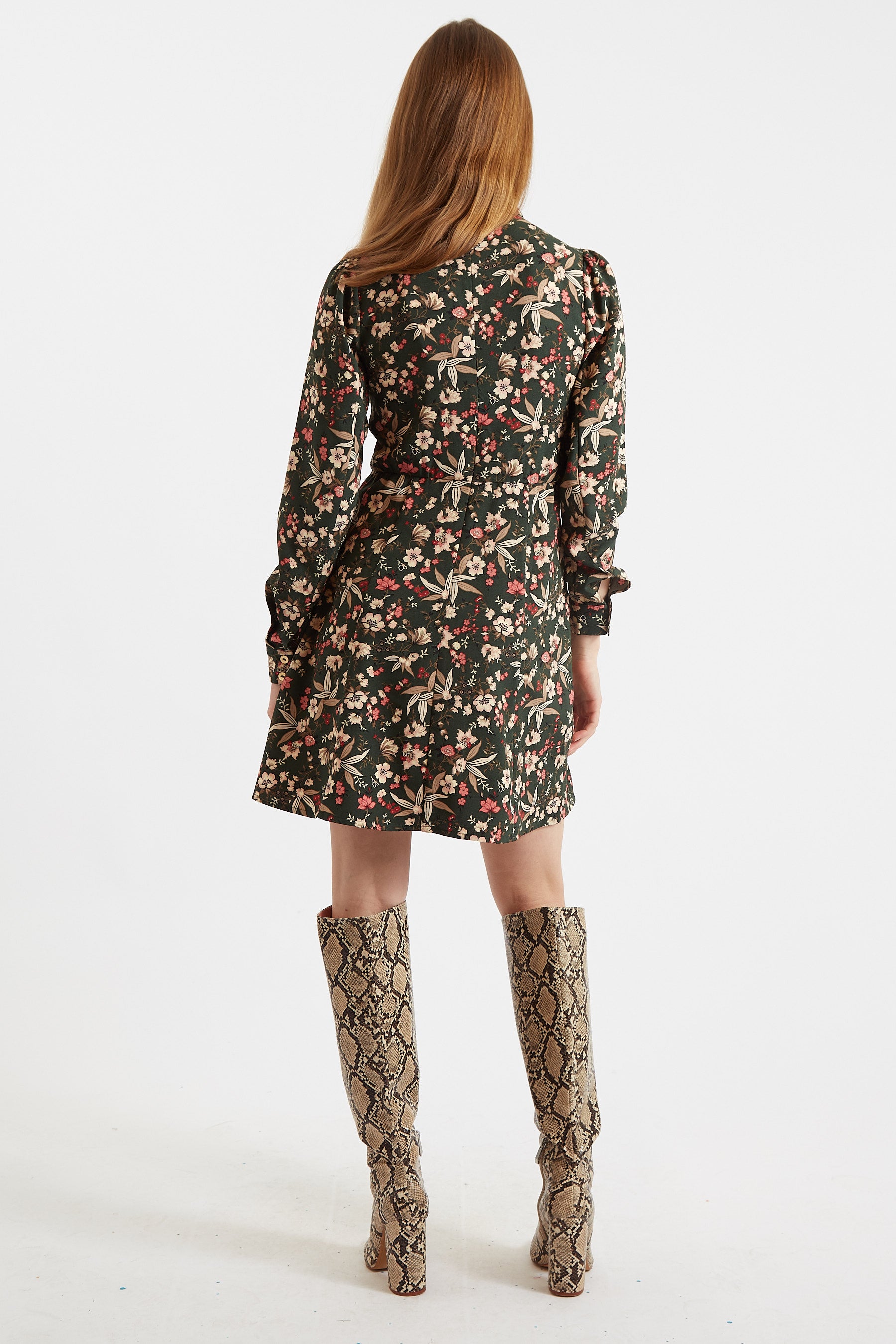 Ebba Tapestry Print Long Sleeve Mini Dress - Back