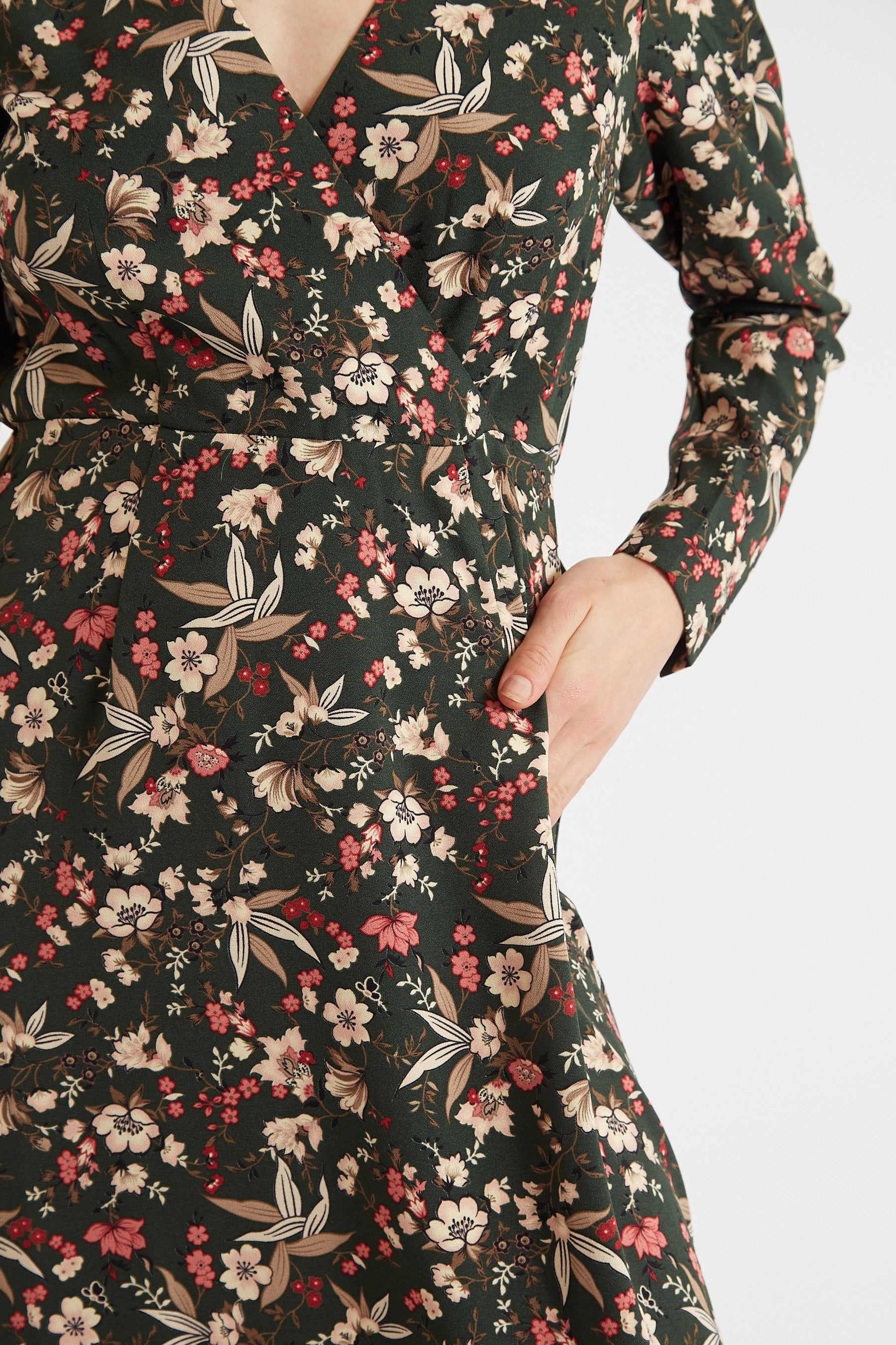 Eveleen Tapestry Print Long Sleeve Midi Dress - Detail 1