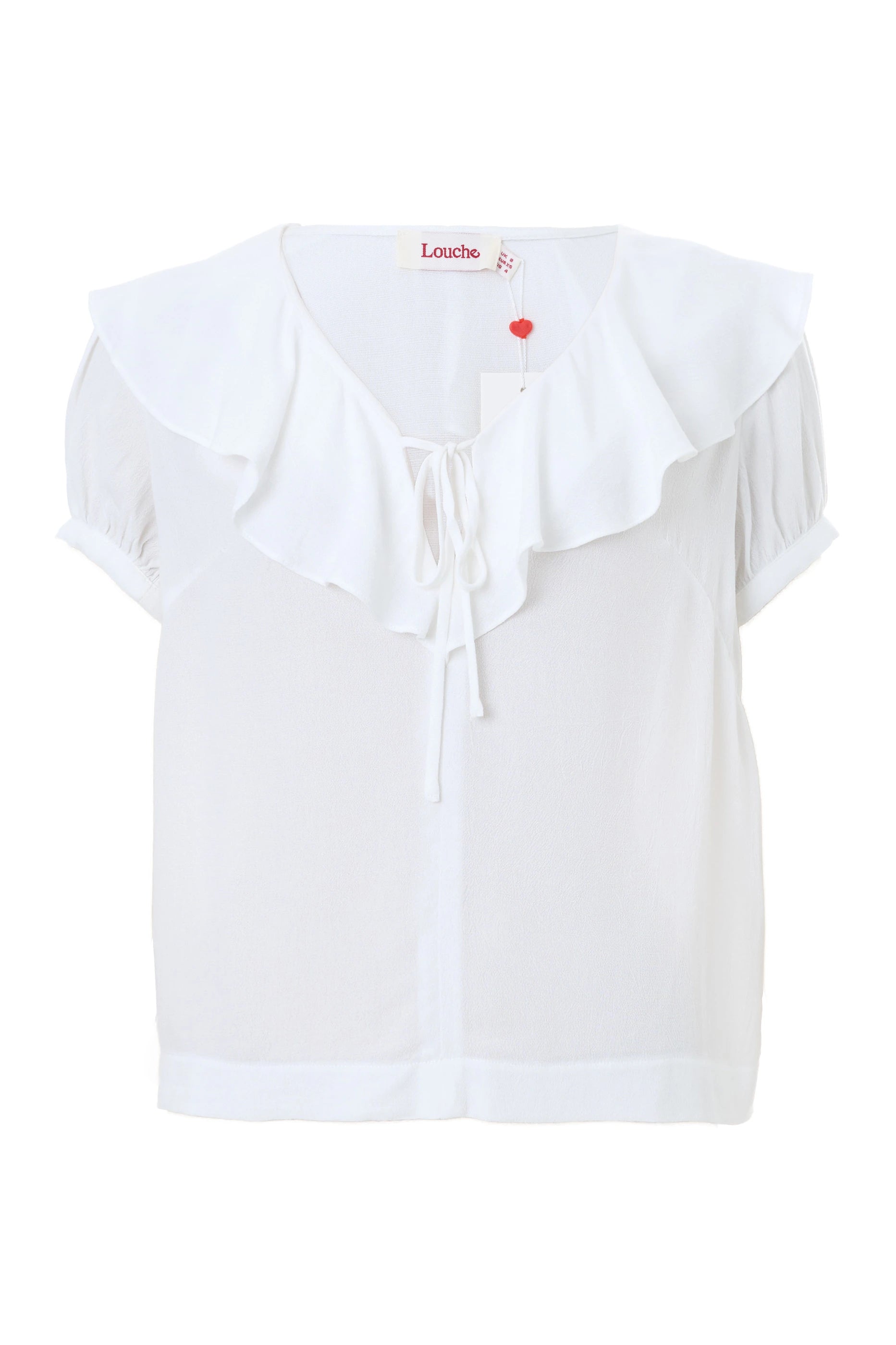 Eloise Moss Crepe Frill Collar Blouse - Off White - Styled